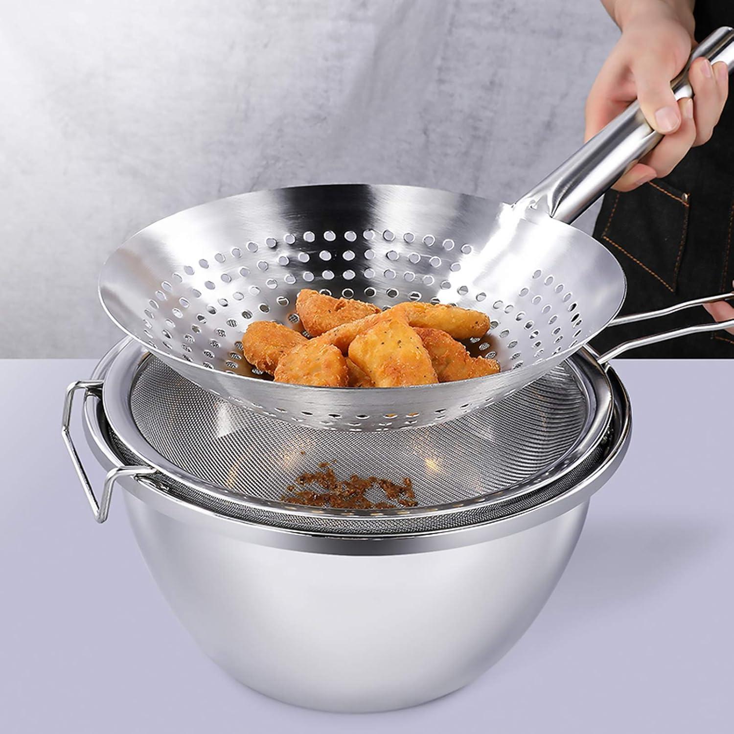 Cucharón Colador de Acero Inoxidable UPKOCH 24cm para Cocina