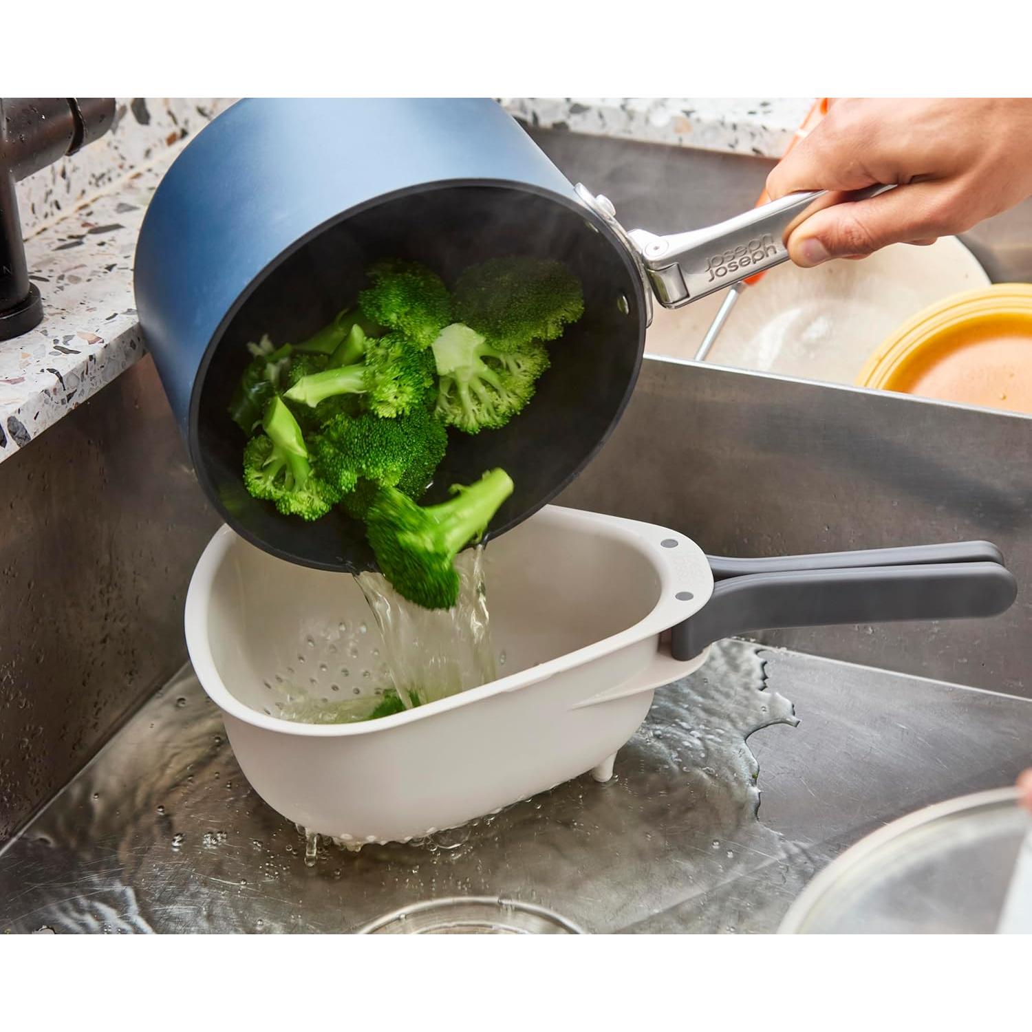 Colador Compacto Joseph Joseph Droplet Blanco 36.83x10.16cm