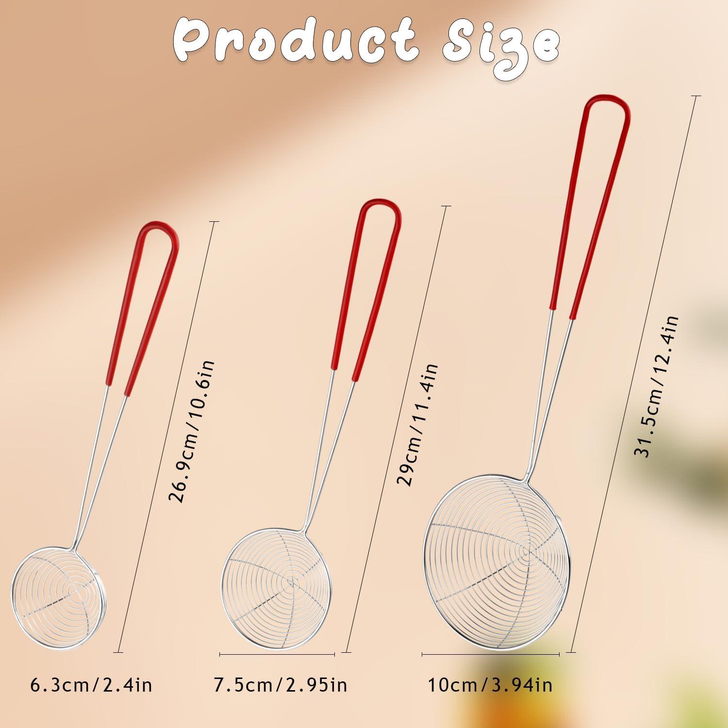 Juego de 9 cucharas coladoras Mirrline acero inoxidable 3 tamaños