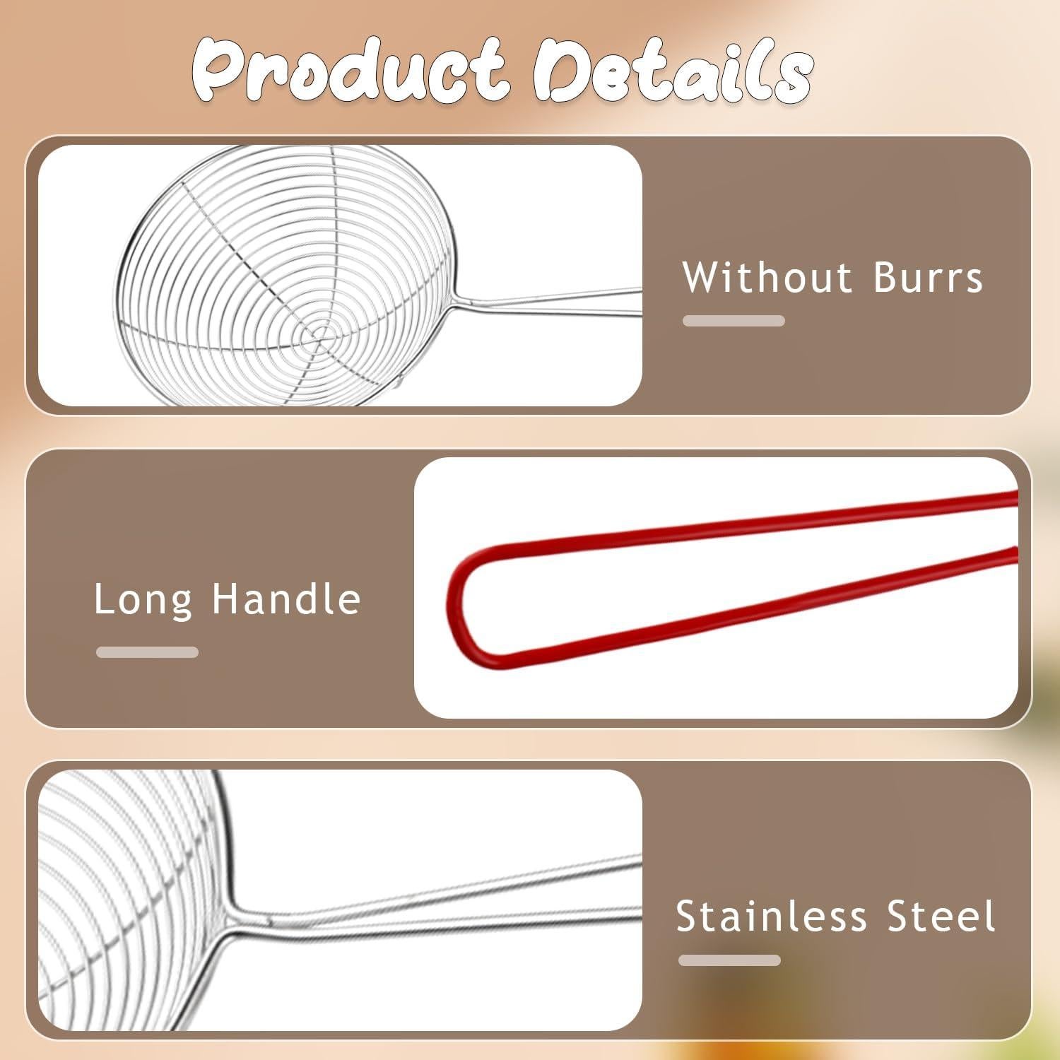 Juego de 9 cucharas coladoras Mirrline acero inoxidable 3 tamaños