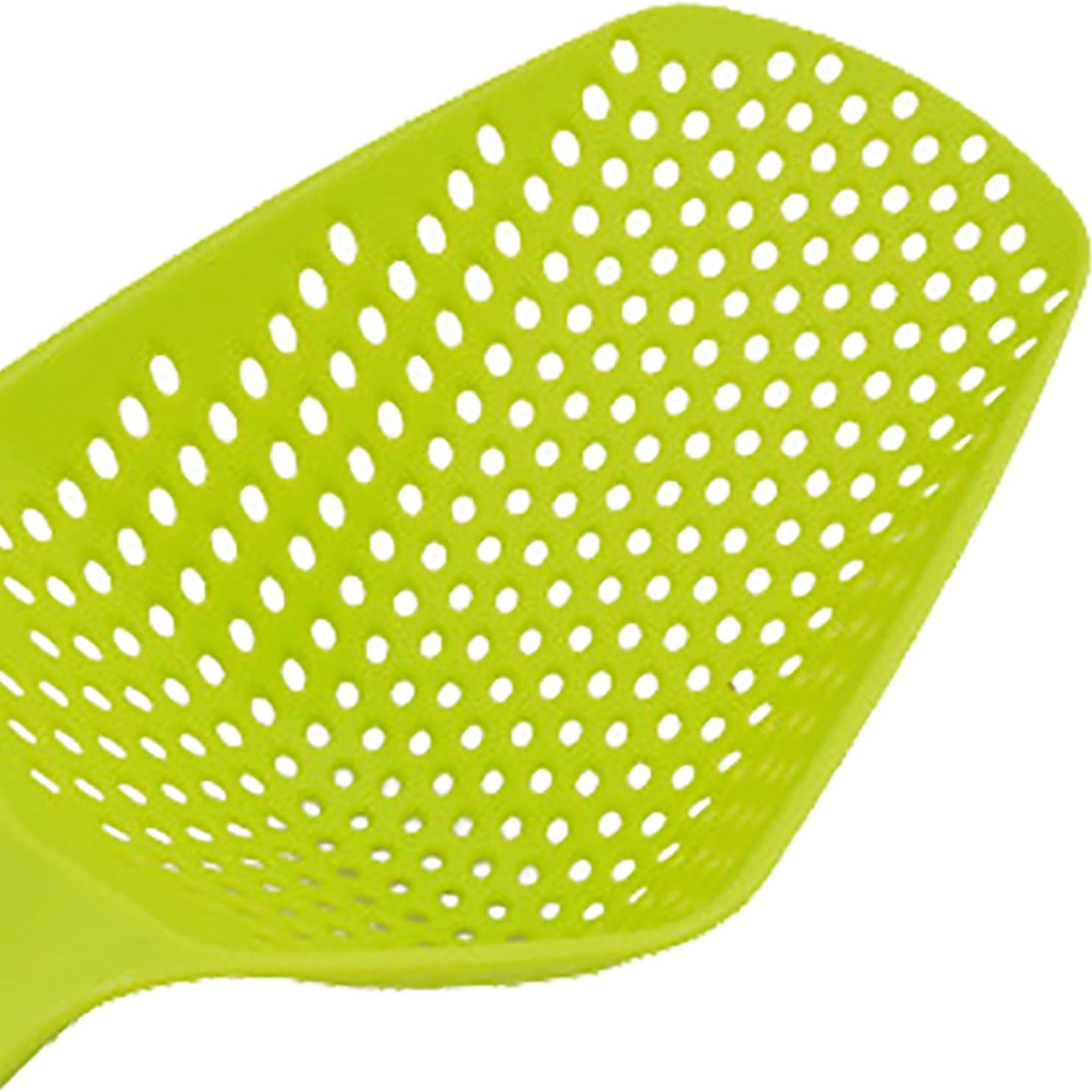 Food Scoop Colander, Plastic Integrated Multifunctional Slotted Spoon, Plastic Heat-Resistant Large Slotted Strainer and Skimmer for Pasta, Vegetables, Salad