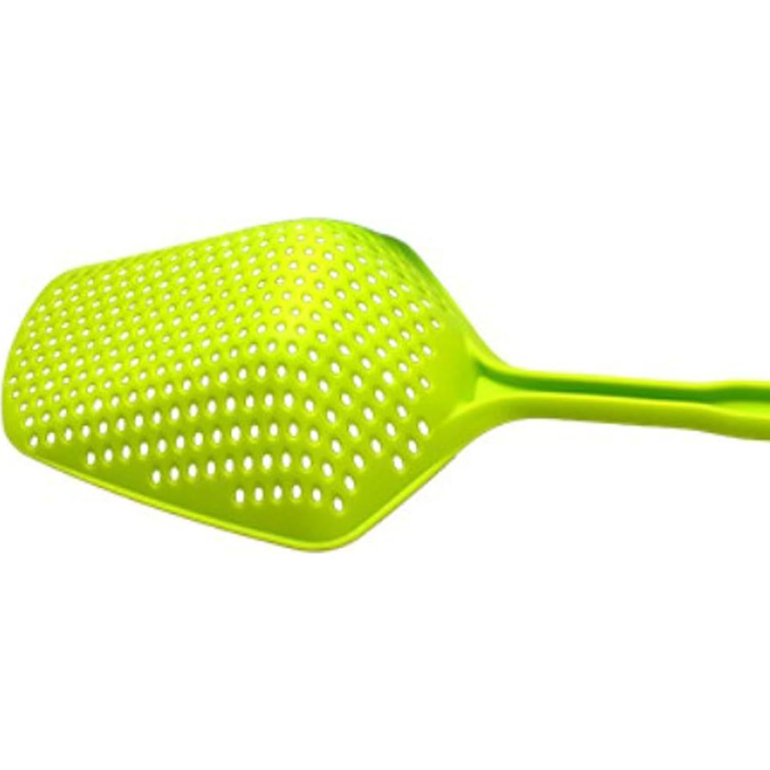 Food Scoop Colander, Plastic Integrated Multifunctional Slotted Spoon, Plastic Heat-Resistant Large Slotted Strainer and Skimmer for Pasta, Vegetables, Salad