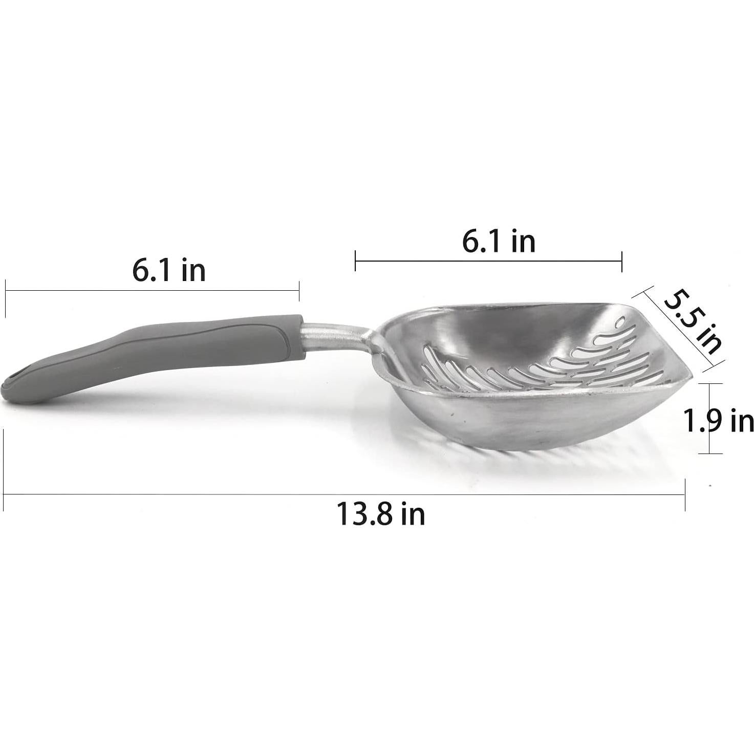 Pala para Arena de Gato QIYADIN de Aluminio Gris 35 cm