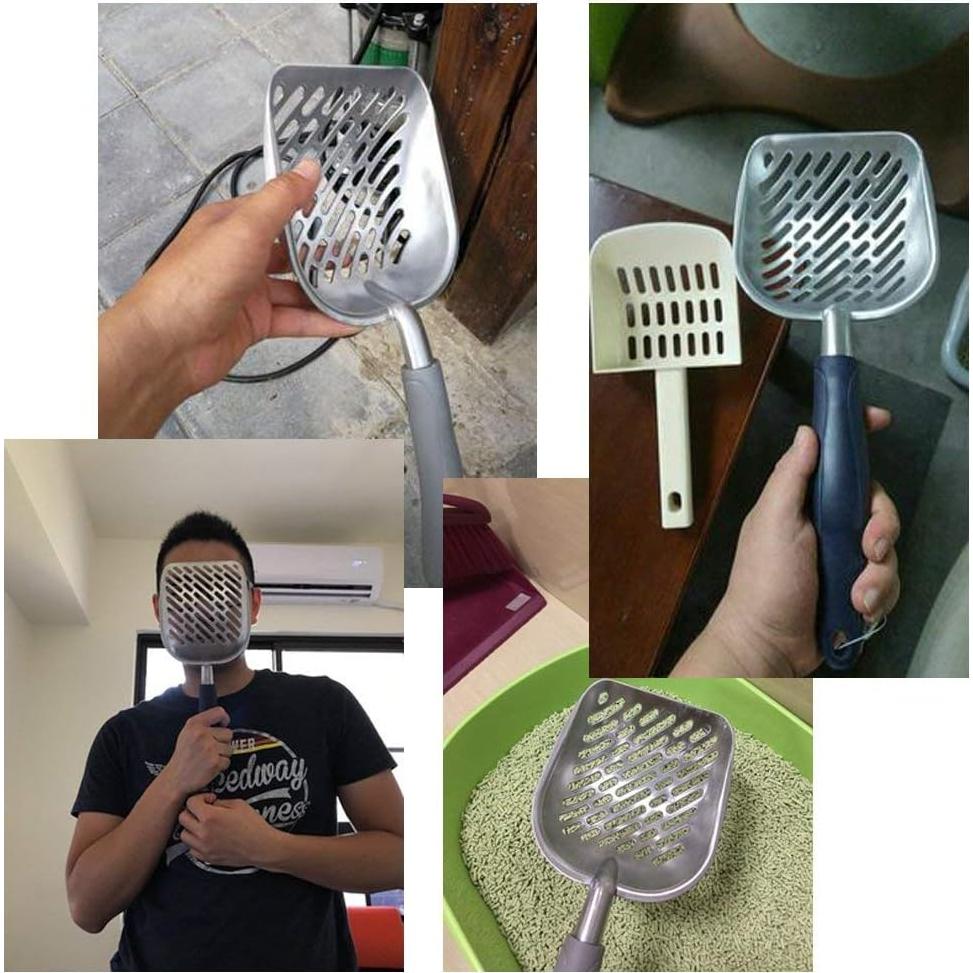 Pala para Arena de Gato QIYADIN de Aluminio Gris 35 cm