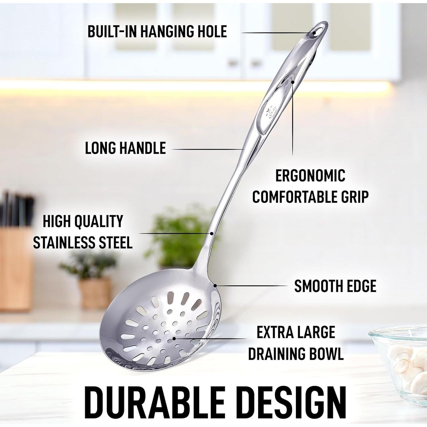 Cuchara Coladora Ranurada Zulay Kitchen 36.83 cm Acero Inoxidable