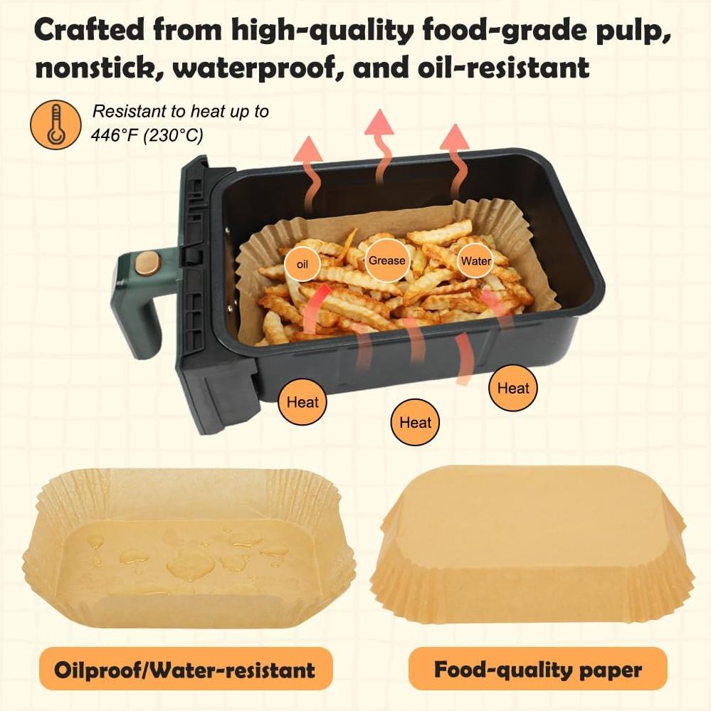 Forros de Papel Desechables BYKITCHEN 100pcs para Freidora