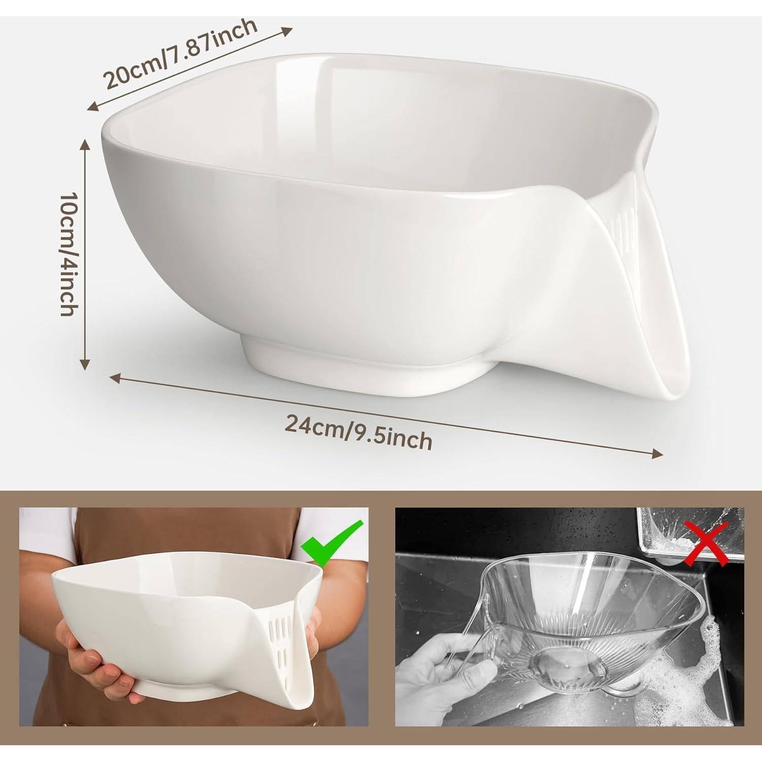 Colador de Cerámica NiHome Multifuncional 23,88x19,81cm