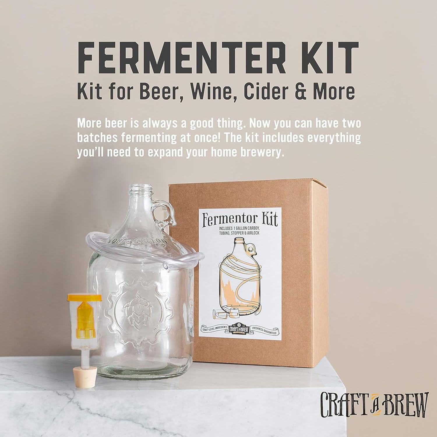 Fermentador de Vidrio Craft A Brew 3.79L con Accesorios