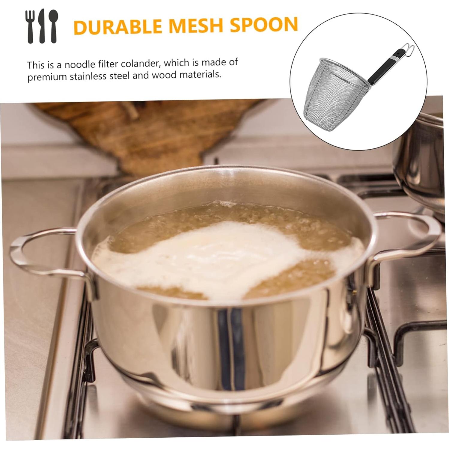 Cucharón Colador de Fideos Hoement Acero Inoxidable 34cm