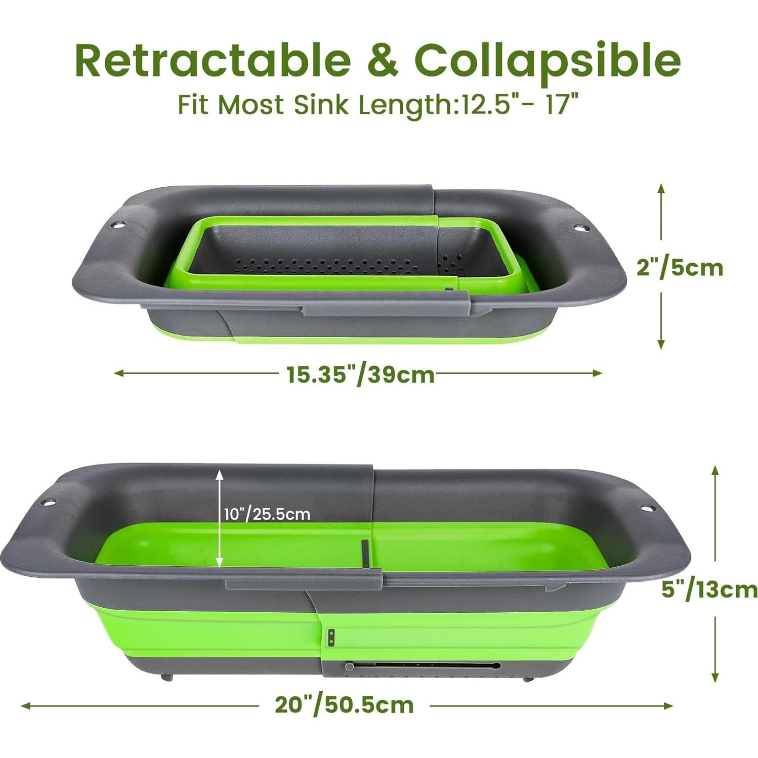 Colador Plegable ROTTOGOON 7Qt Ajustable Verde