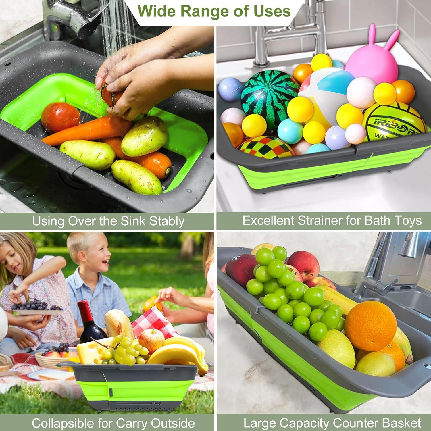 Colador Plegable ROTTOGOON 7Qt Ajustable Verde