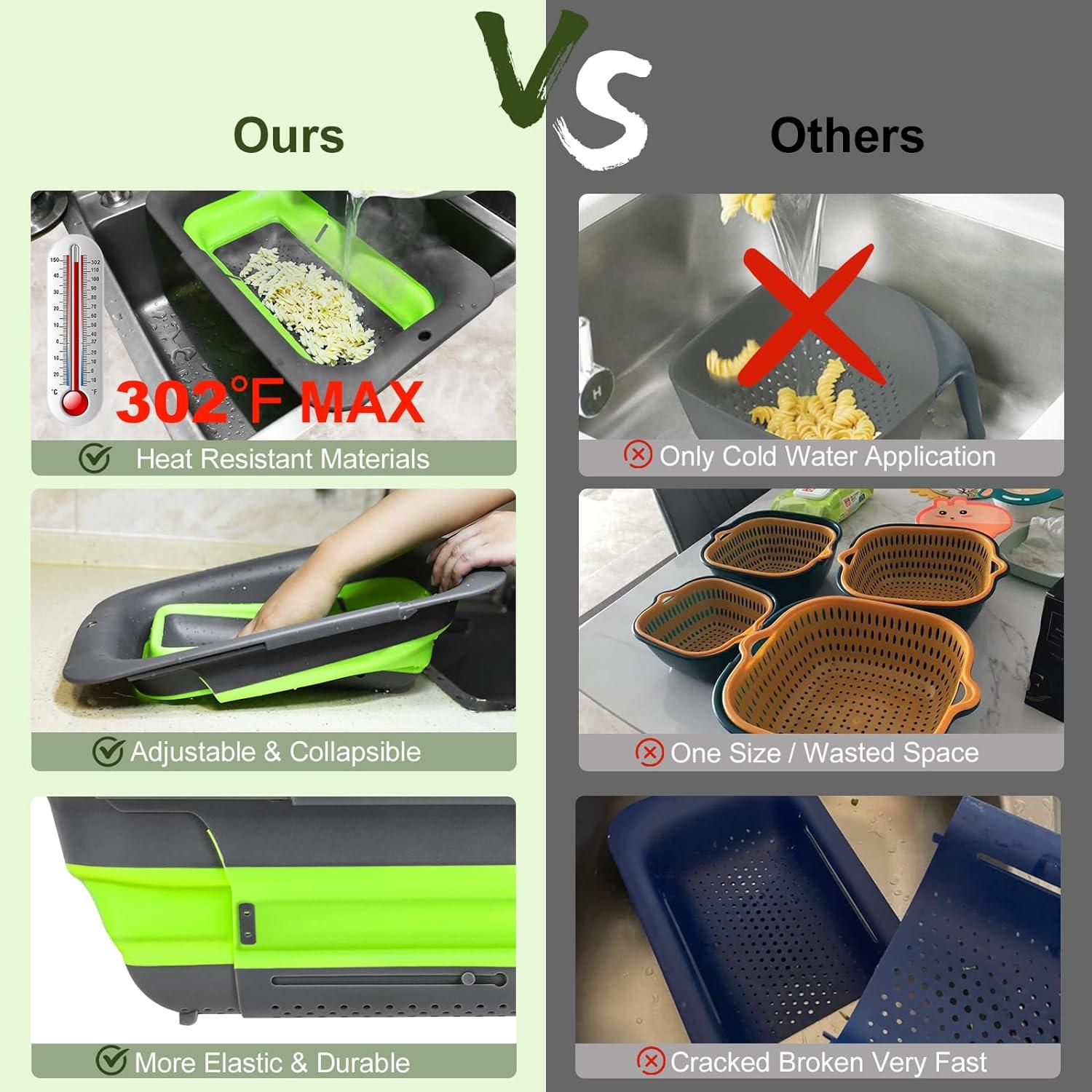 Colador Plegable ROTTOGOON 7Qt Ajustable Verde