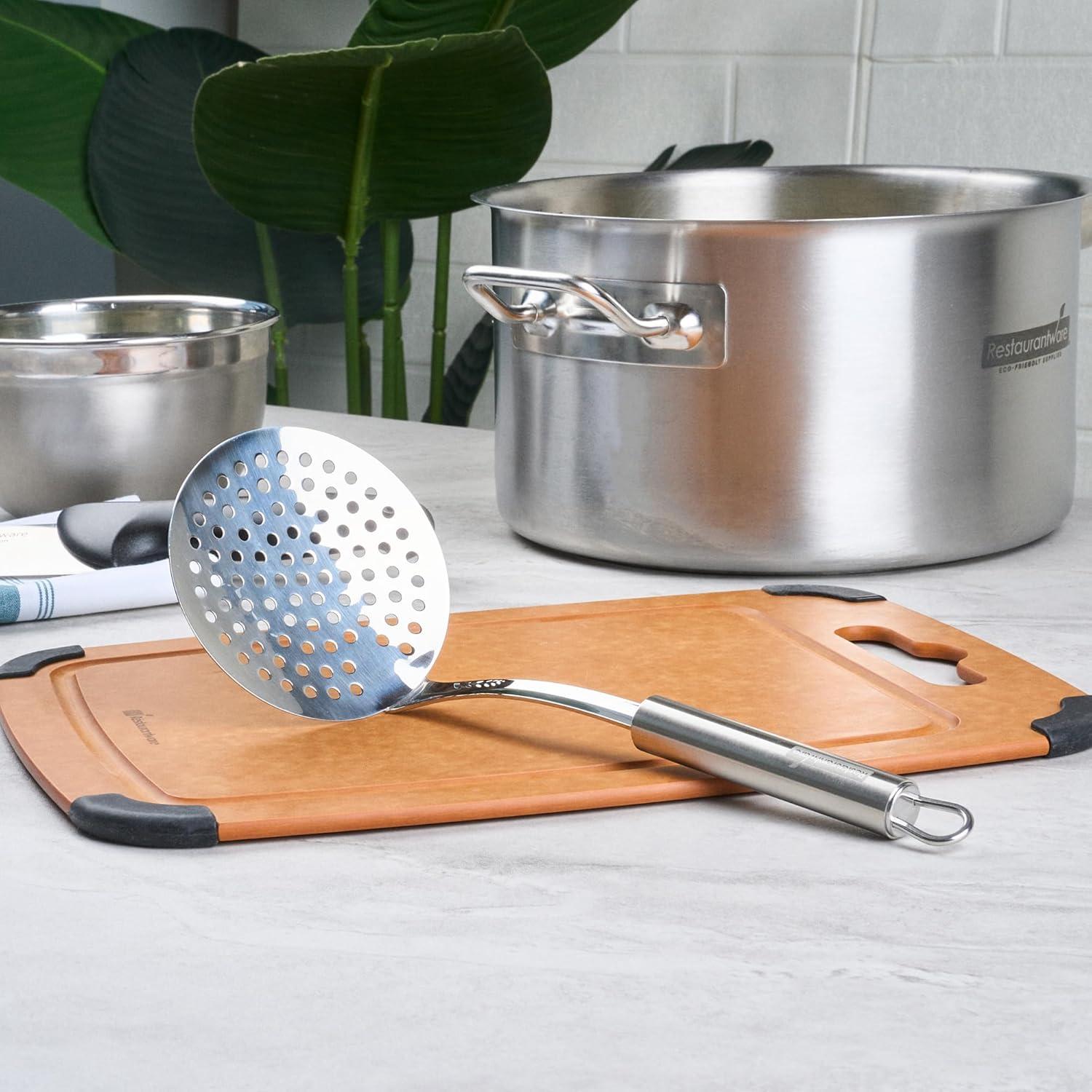 Cuchara de escurrir acero inoxidable Restaurantware 30,73 cm