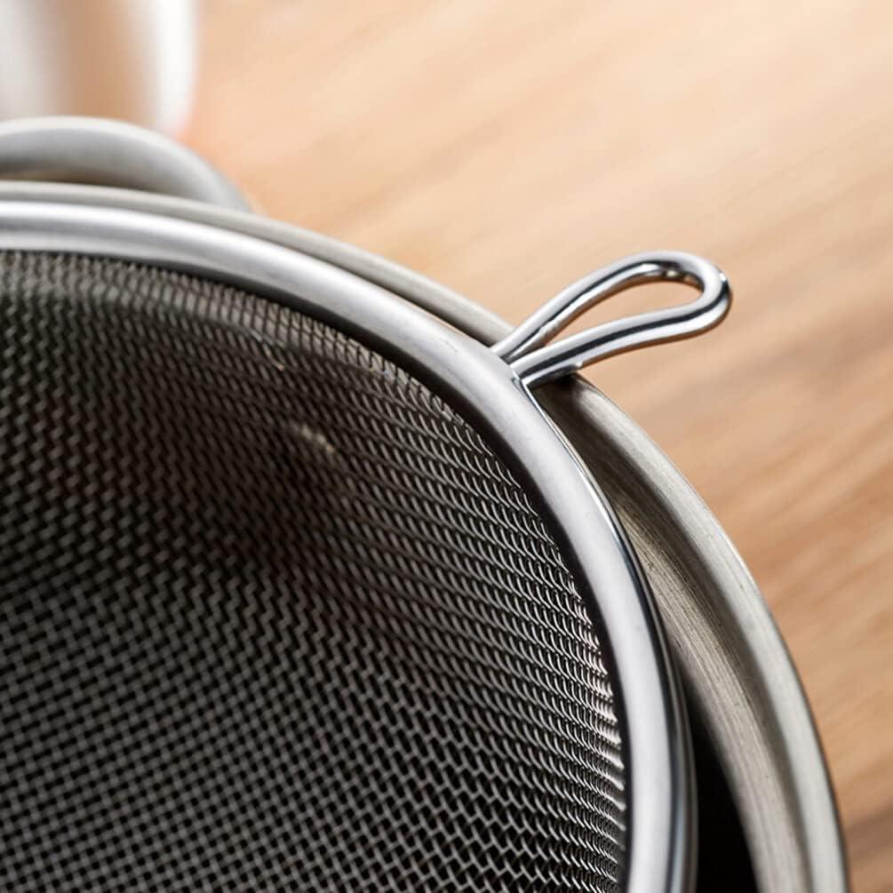 Cucharón colador de acero inoxidable Luxshiny 37 cm ergonómico