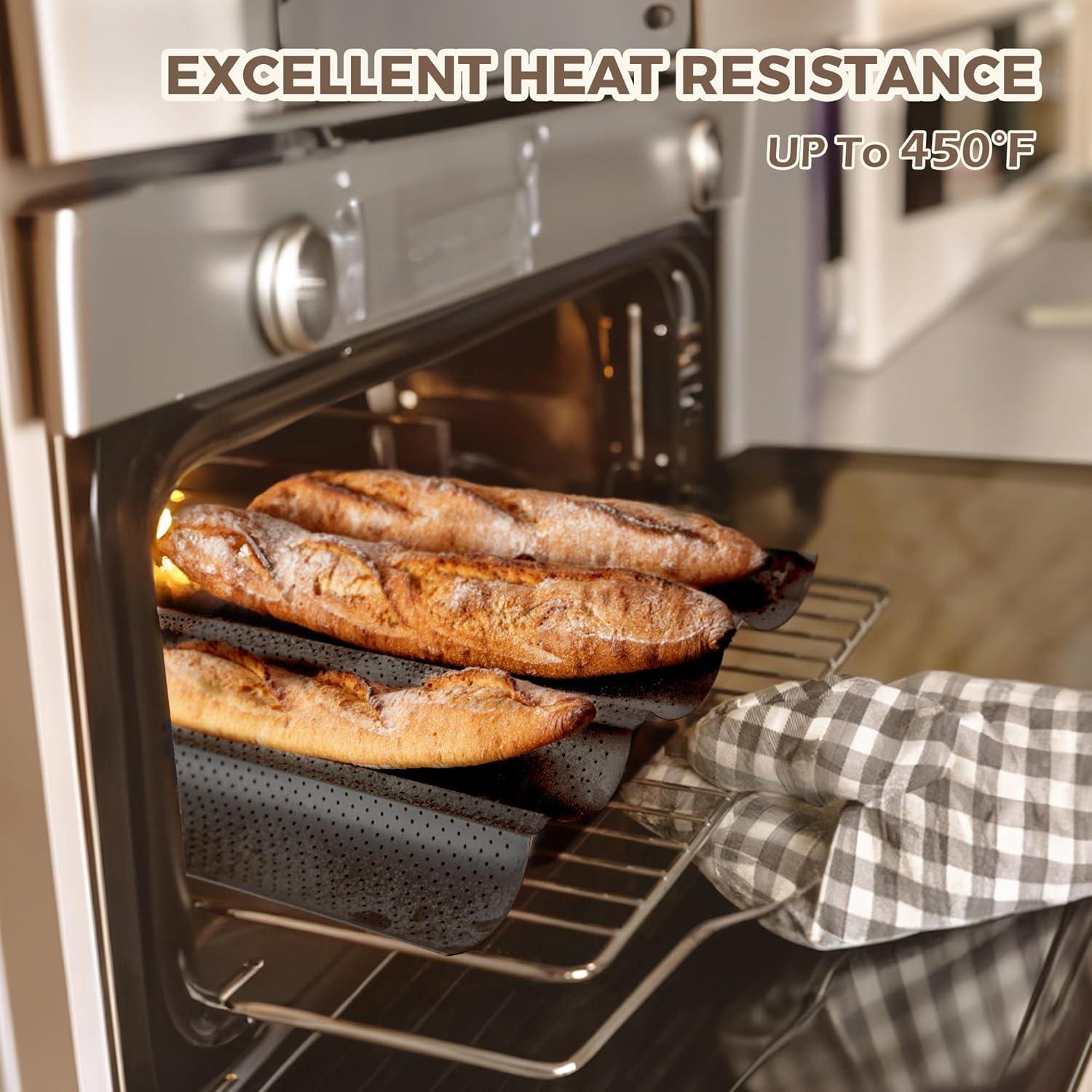 Bandeja para Hornear Baguettes KITESSENSU 38x16 cm Antiadherente