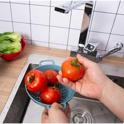 Colador Mini ASEANAO 15,24 cm Doble Mango Libre BPA Azul