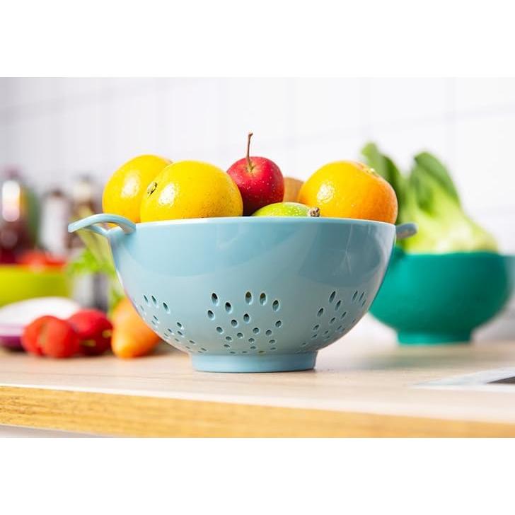 Colador Mini ASEANAO 15,24 cm Doble Mango Libre BPA Azul