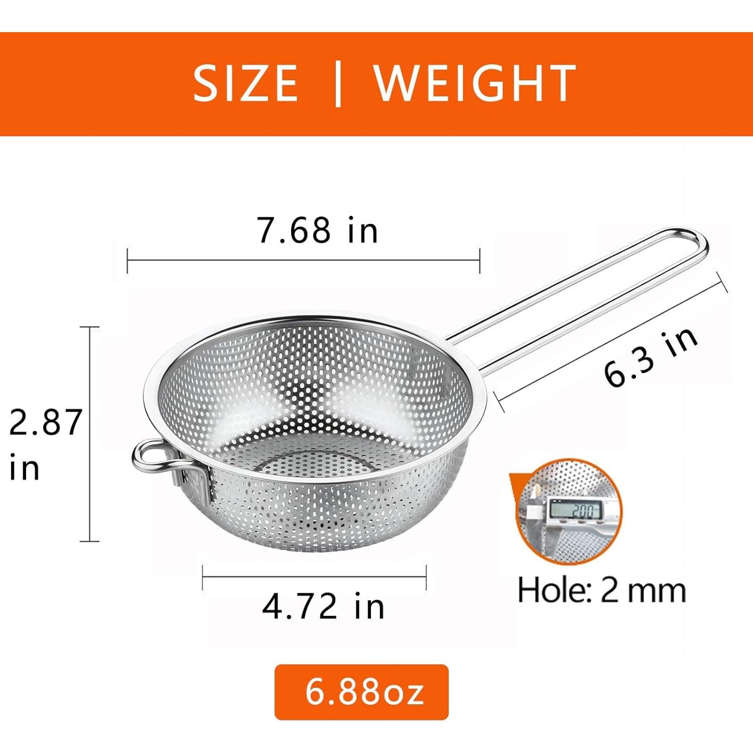 Colador de Acero Inoxidable GREATLINK 19.5 cm con Mango