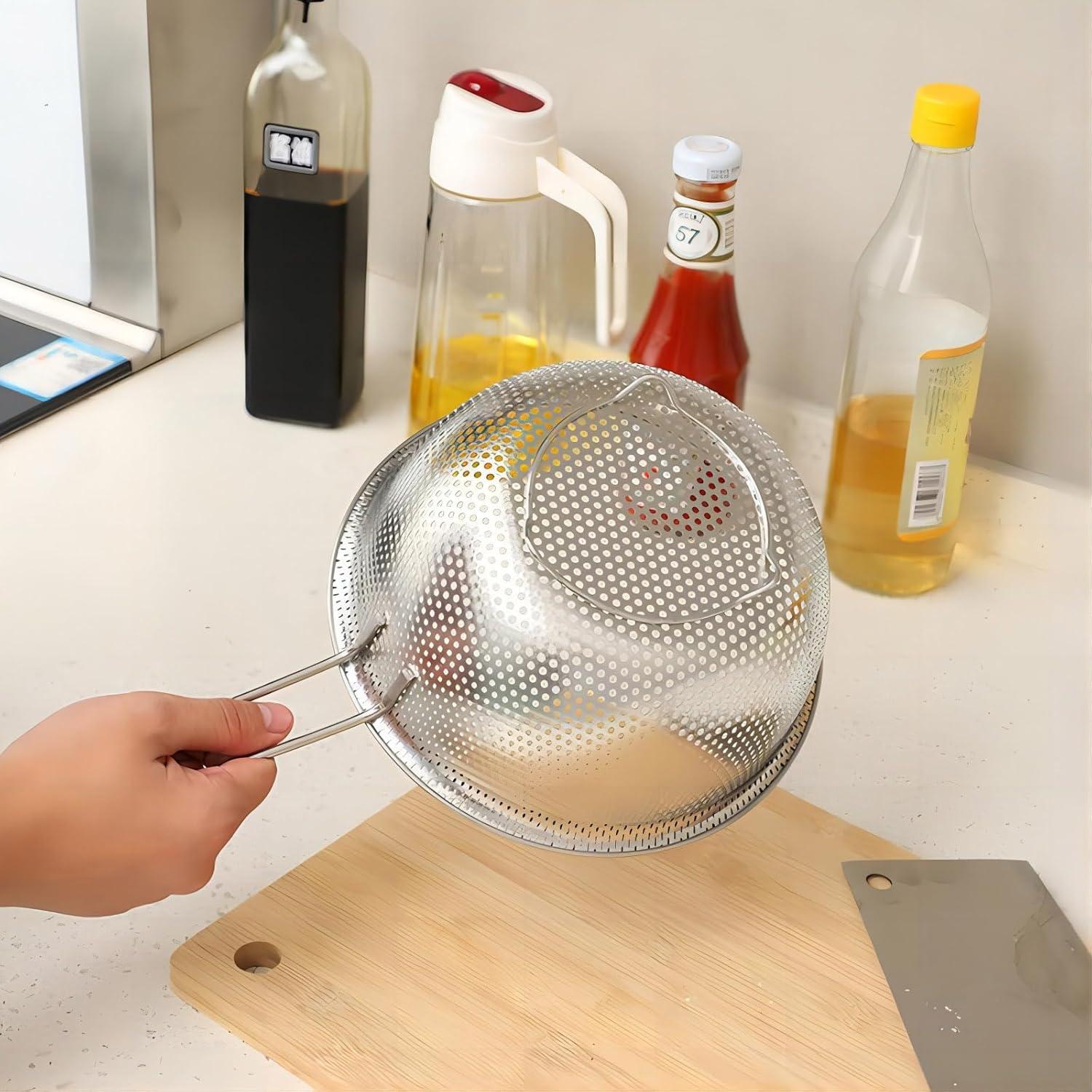 Colador de Acero Inoxidable GREATLINK 19.5 cm con Mango