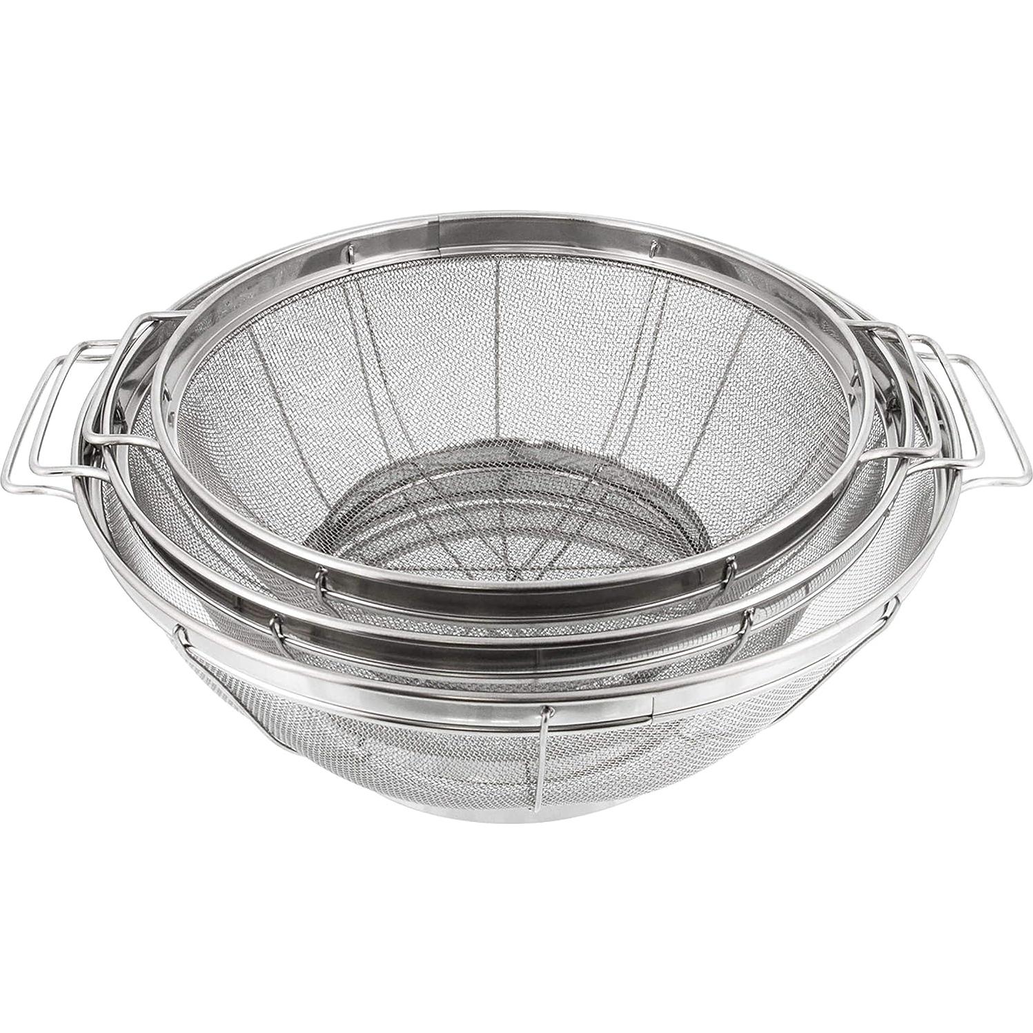 Juego de Coladores de Acero Inoxidable U.S. Kitchen Supply - 3 Piezas