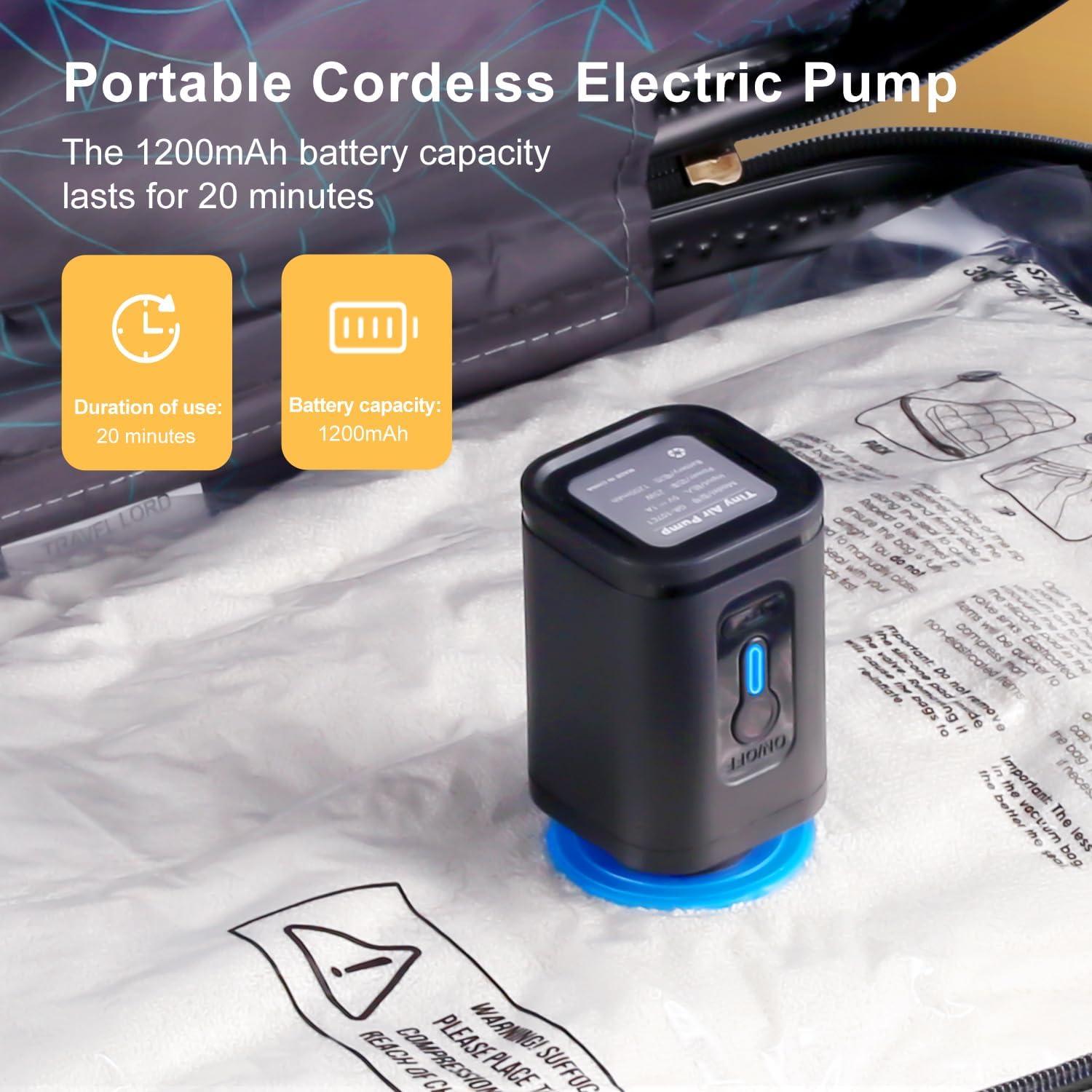 Combo 6 Bolsas de Vacío UPGOGO para Viaje con Bomba Eléctrica