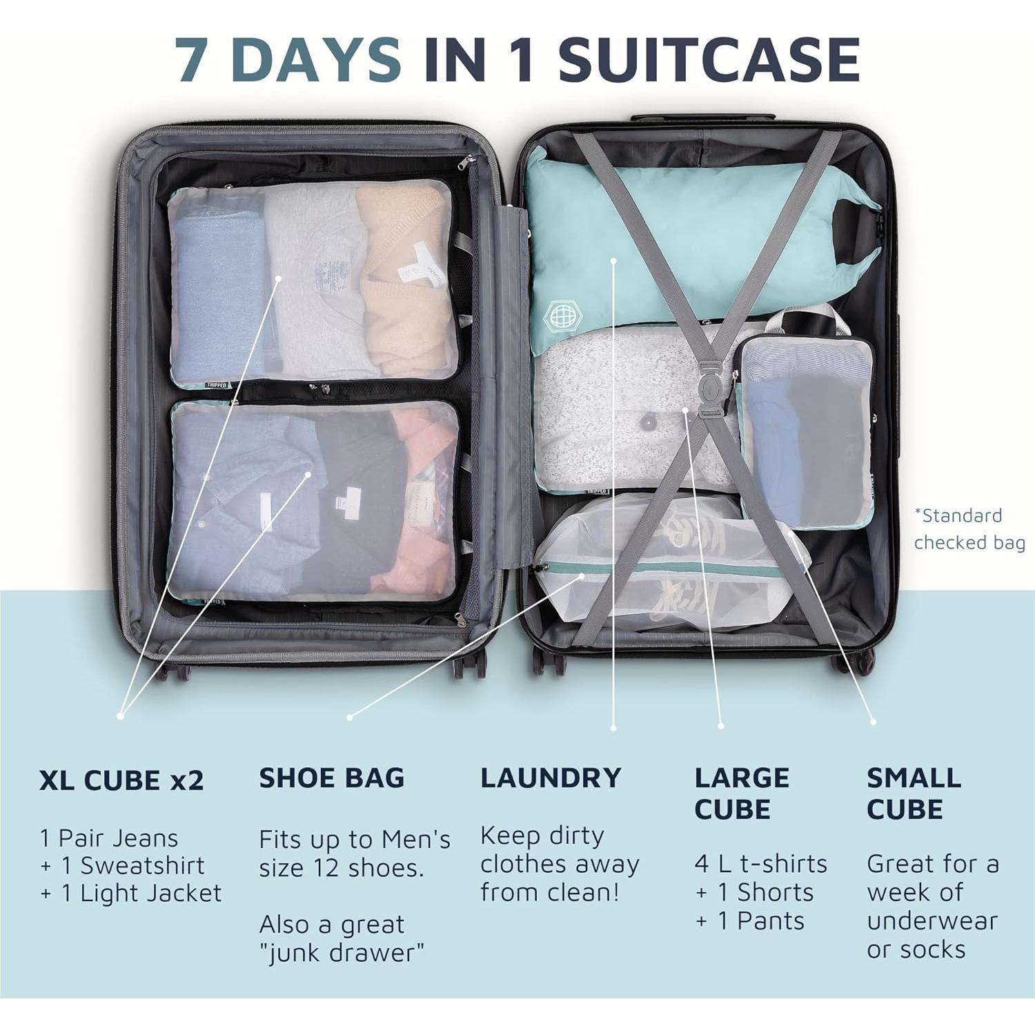 Juego de Cubos de Empaque Grande TRIPPED - Organizador de Viaje