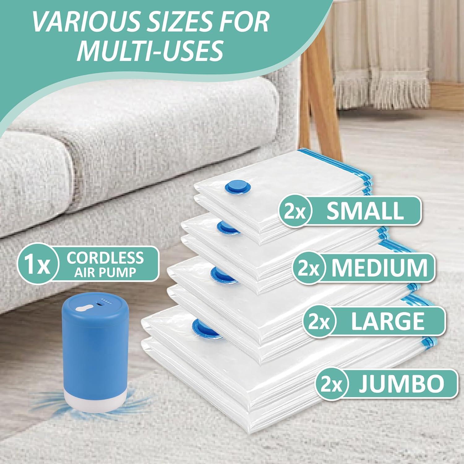 Bolsas de Vacío Cozy Essential 8 Piezas con Bomba Eléctrica