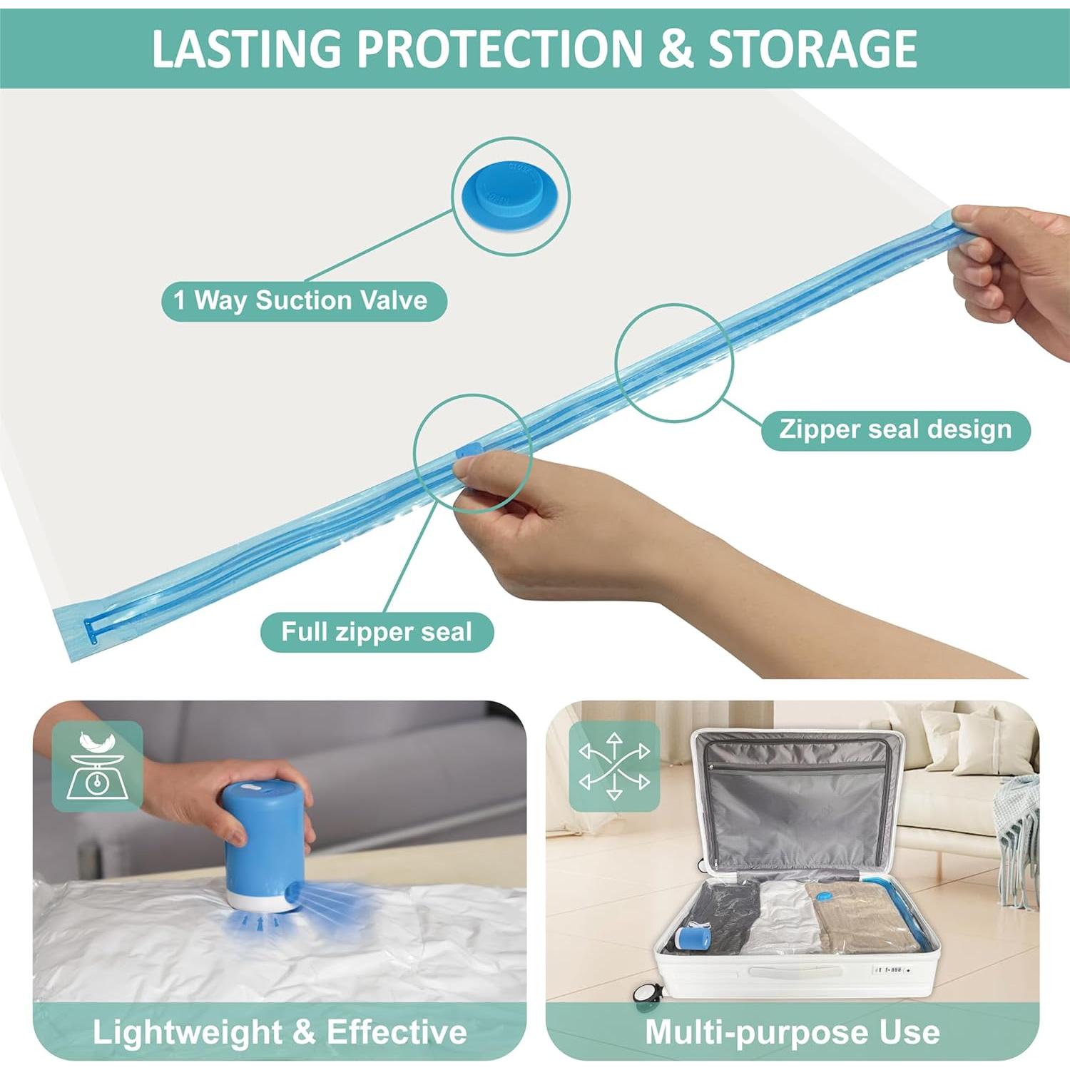 Bolsas de Vacío Cozy Essential 8 Piezas con Bomba Eléctrica