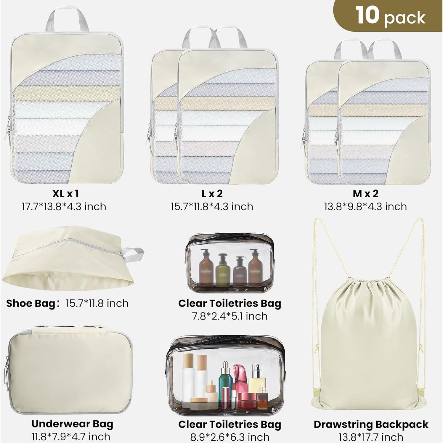 Set de 10 Cubos de Compresión Nathomaim Beige