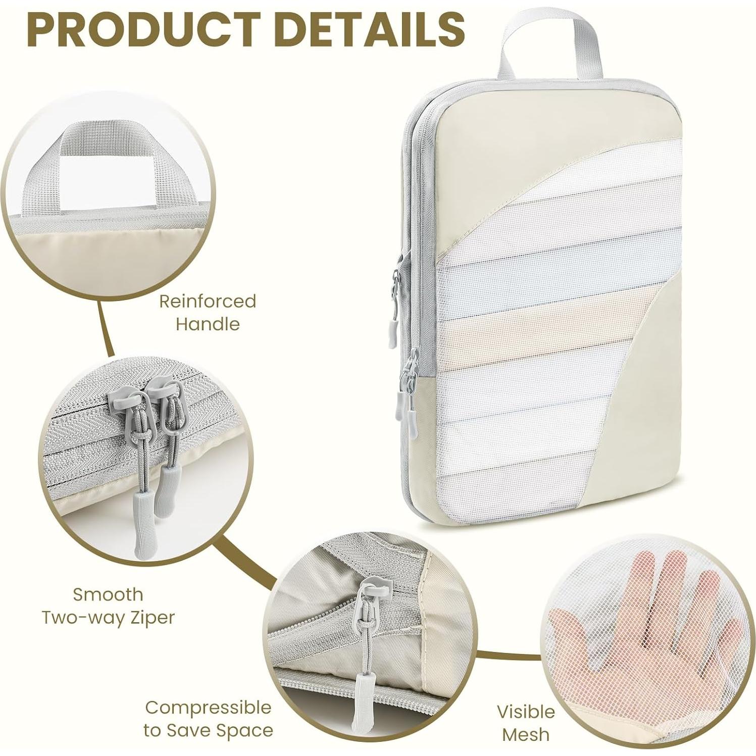 Set de 10 Cubos de Compresión Nathomaim Beige