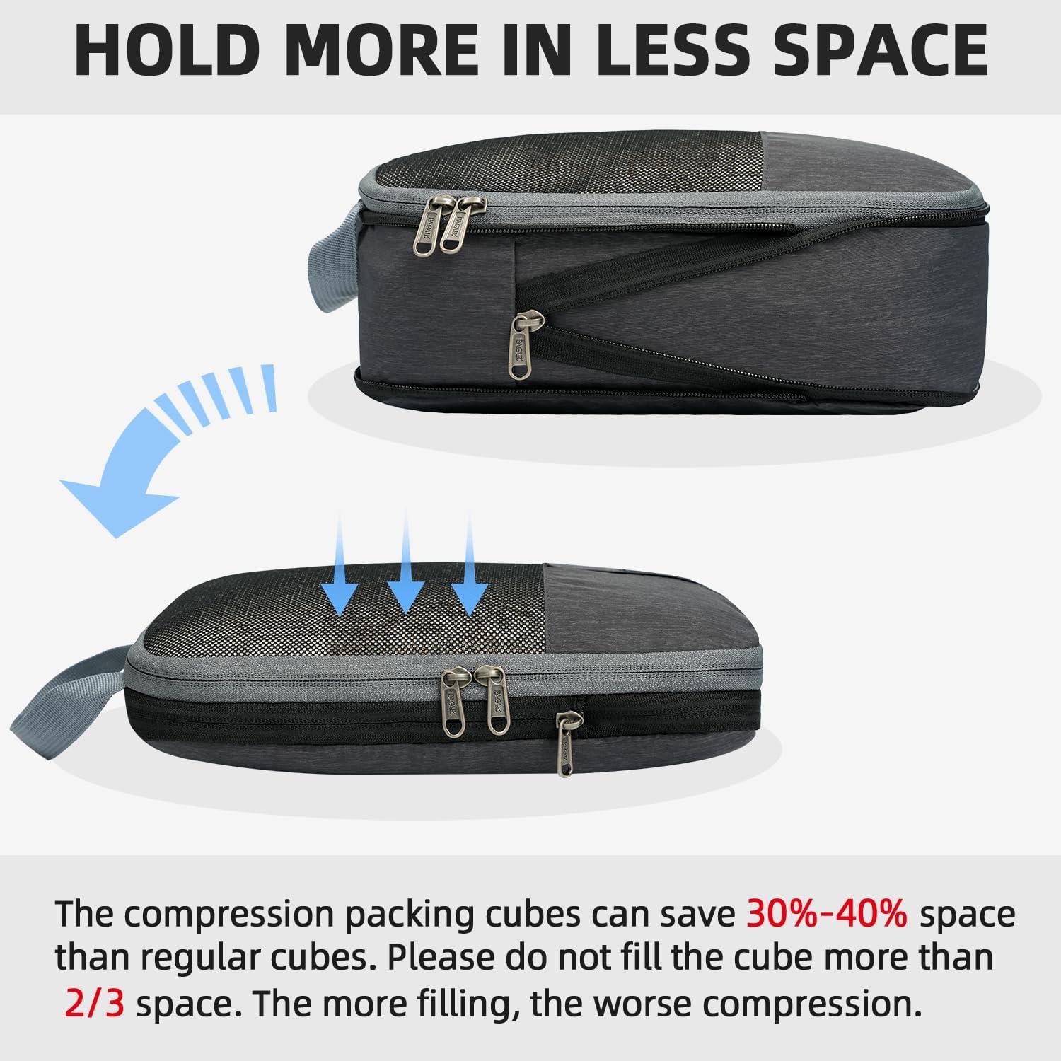 Set de 6 Cubos de Compresión BAGAIL para Viajes Gris