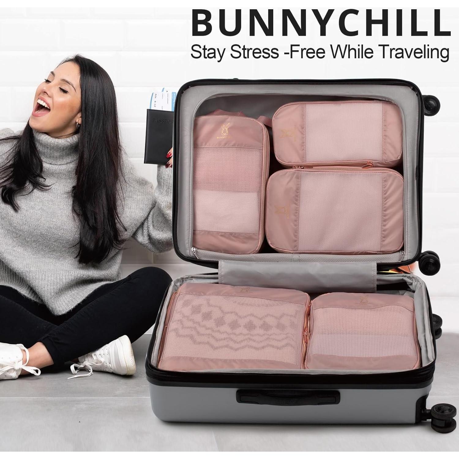 Set de 6 Cubos de Compresión Expandibles Bunnychill Rosa