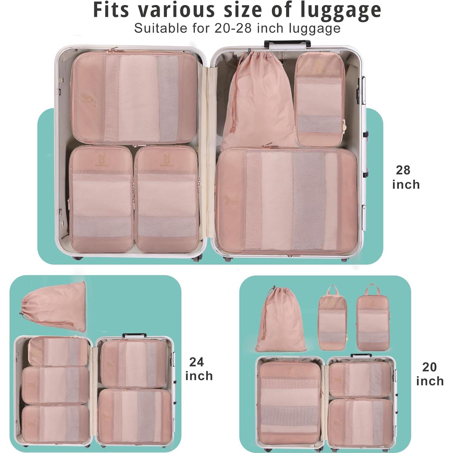 Set de 6 Cubos de Compresión Expandibles Bunnychill Rosa