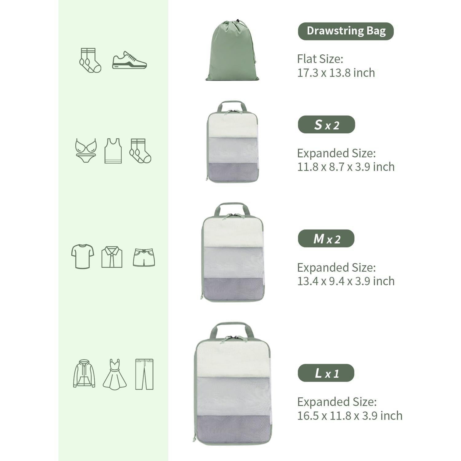 Set de Cubos de Compresión ECOHUB 6 Piezas Verde