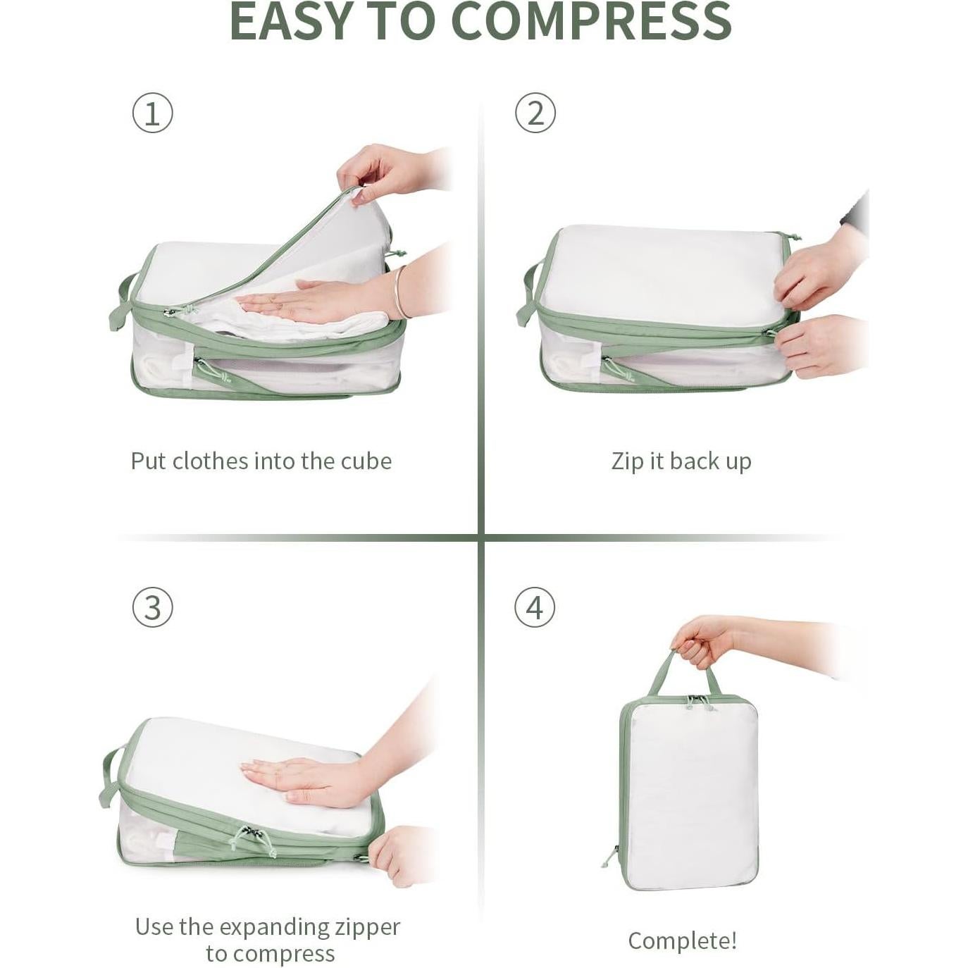 Set de Cubos de Compresión ECOHUB 6 Piezas Verde