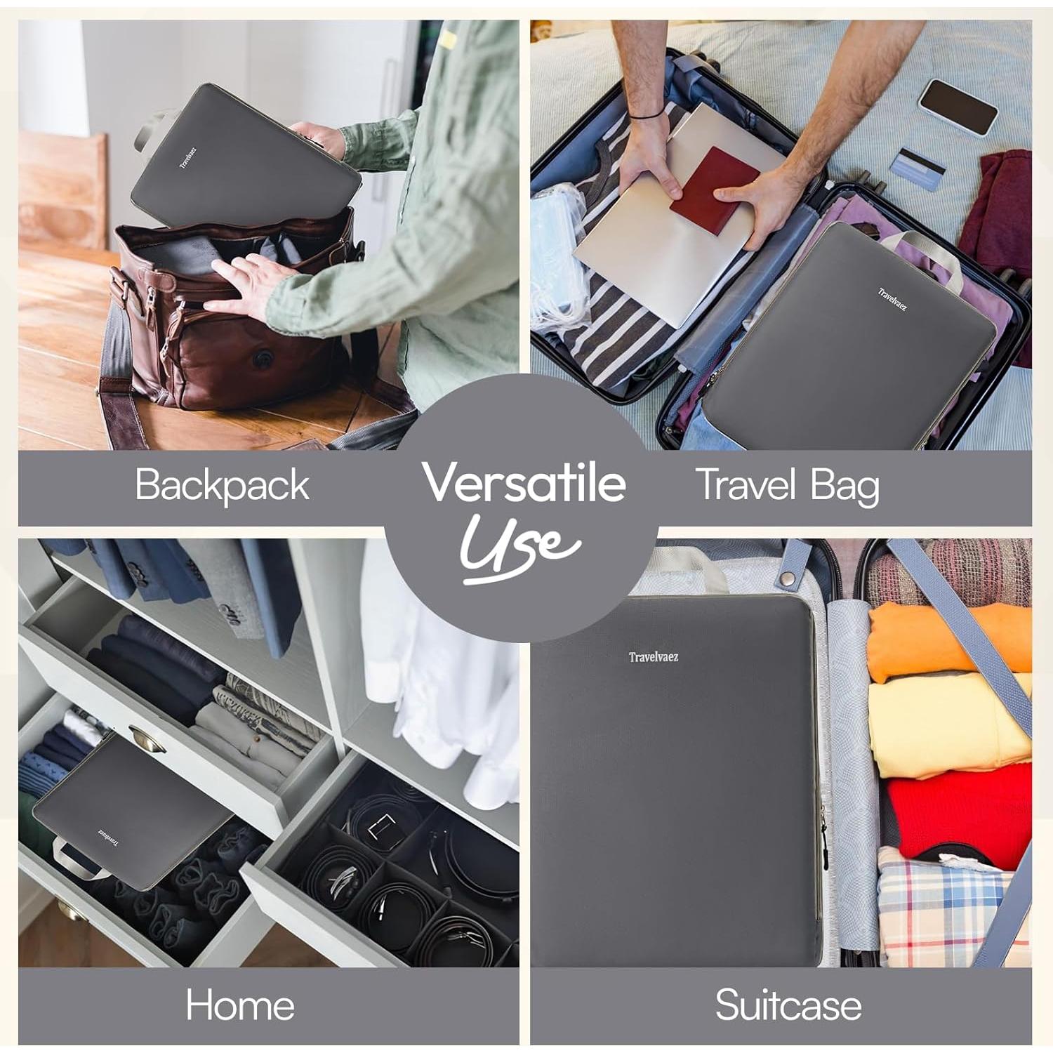 Set de 6 Cubos de Compresión Travelvaez Gris 40x31 cm