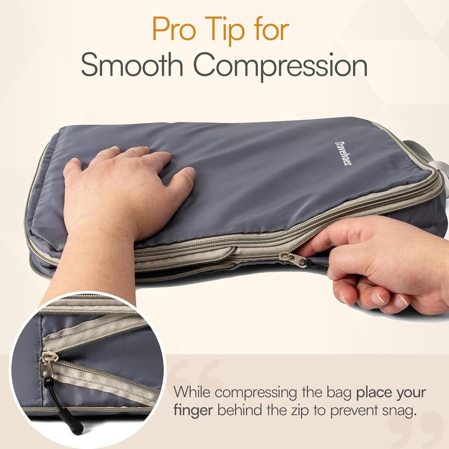 Set de 6 Cubos de Compresión Travelvaez Gris 40x31 cm