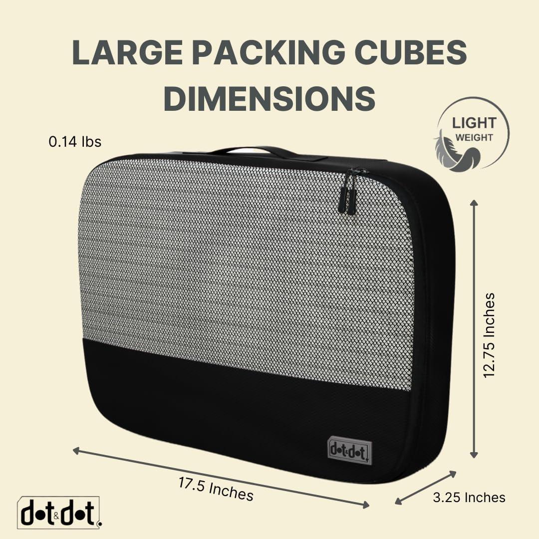 Cubos de Empaque Grandes Dot&Dot 5pc Negro para Viaje