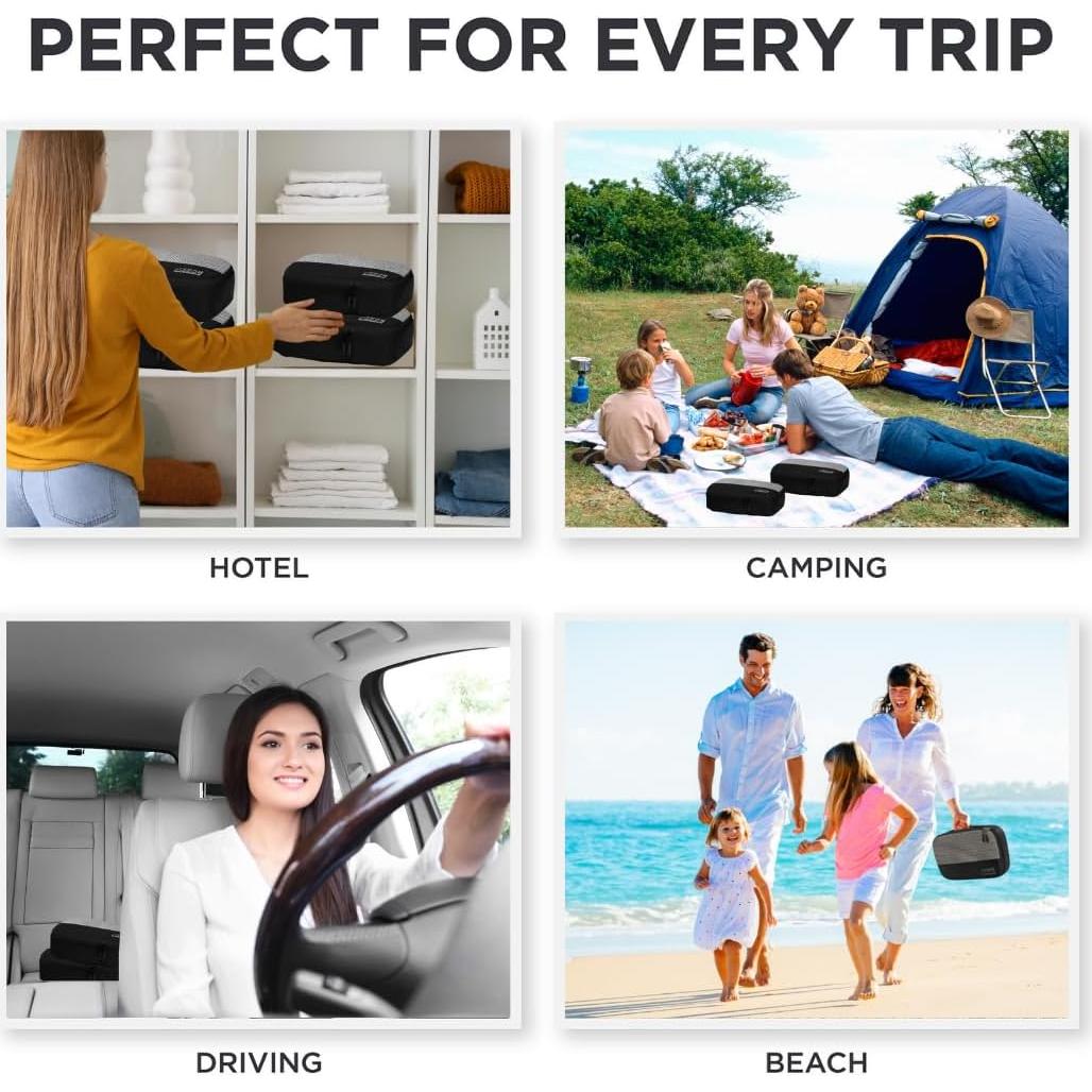 Cubos de Empaque Grandes Dot&Dot 5pc Negro para Viaje