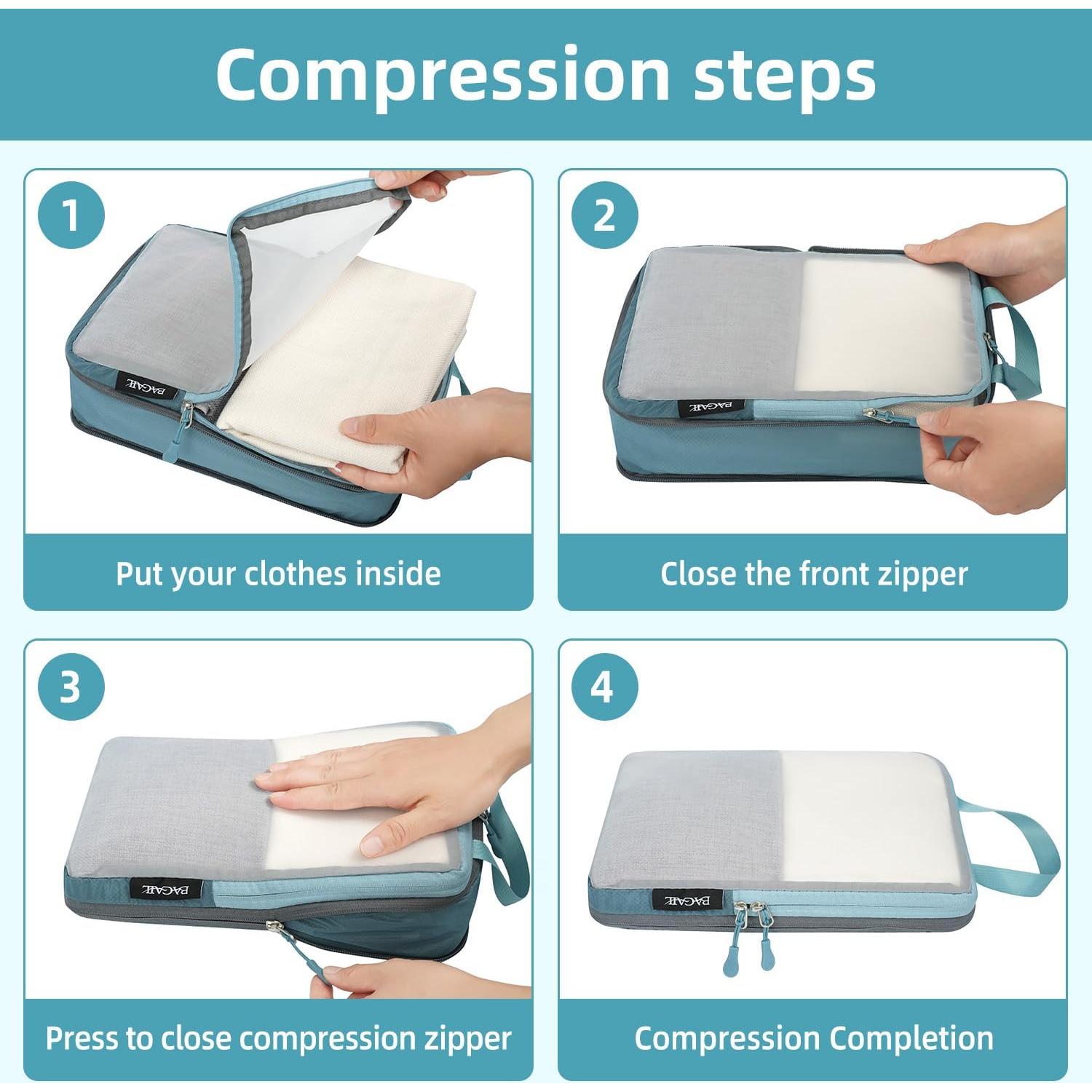 BAGAIL 6 Set Cubos de Compresión Ultraligeros Viaje