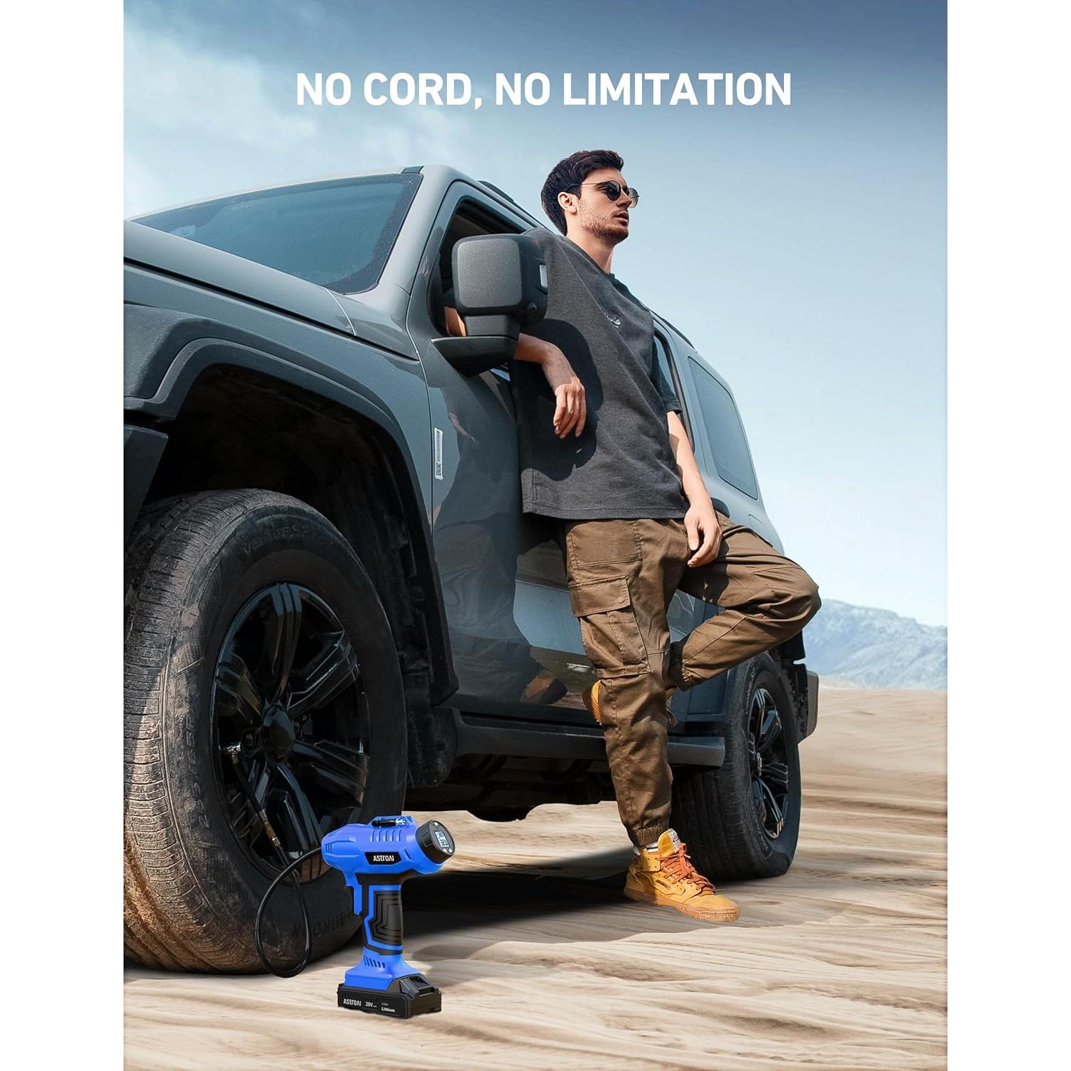 Compresor de Aire Inalámbrico AstroAI 20V 160PSI Portátil