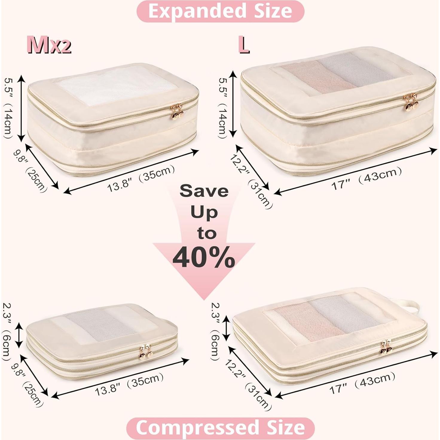 Set de Cubos de Compresión Bunnychill 3 Piezas Beige