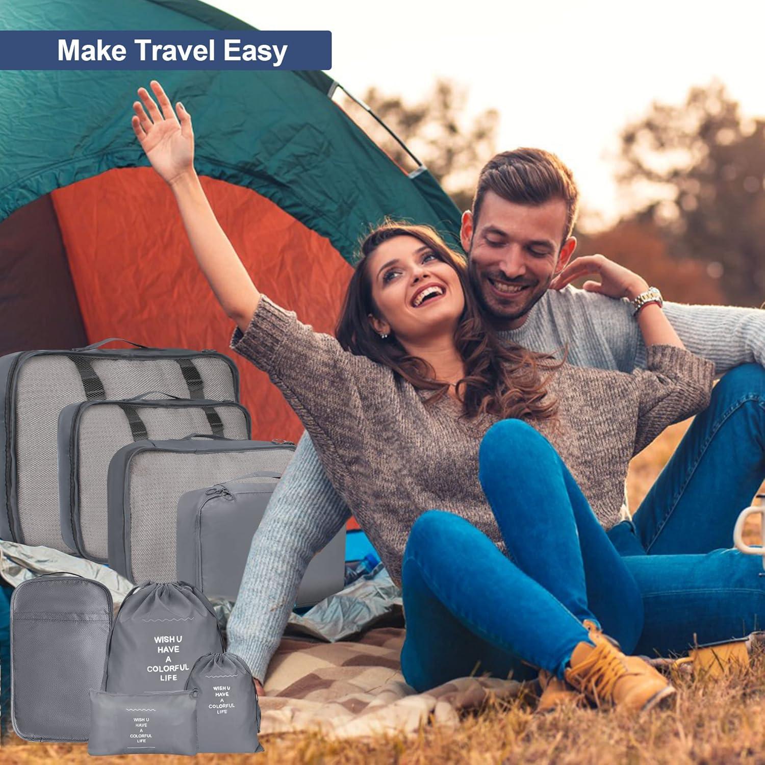 Set de 8 Cubos de Empaque kingdalux Gris para Viaje