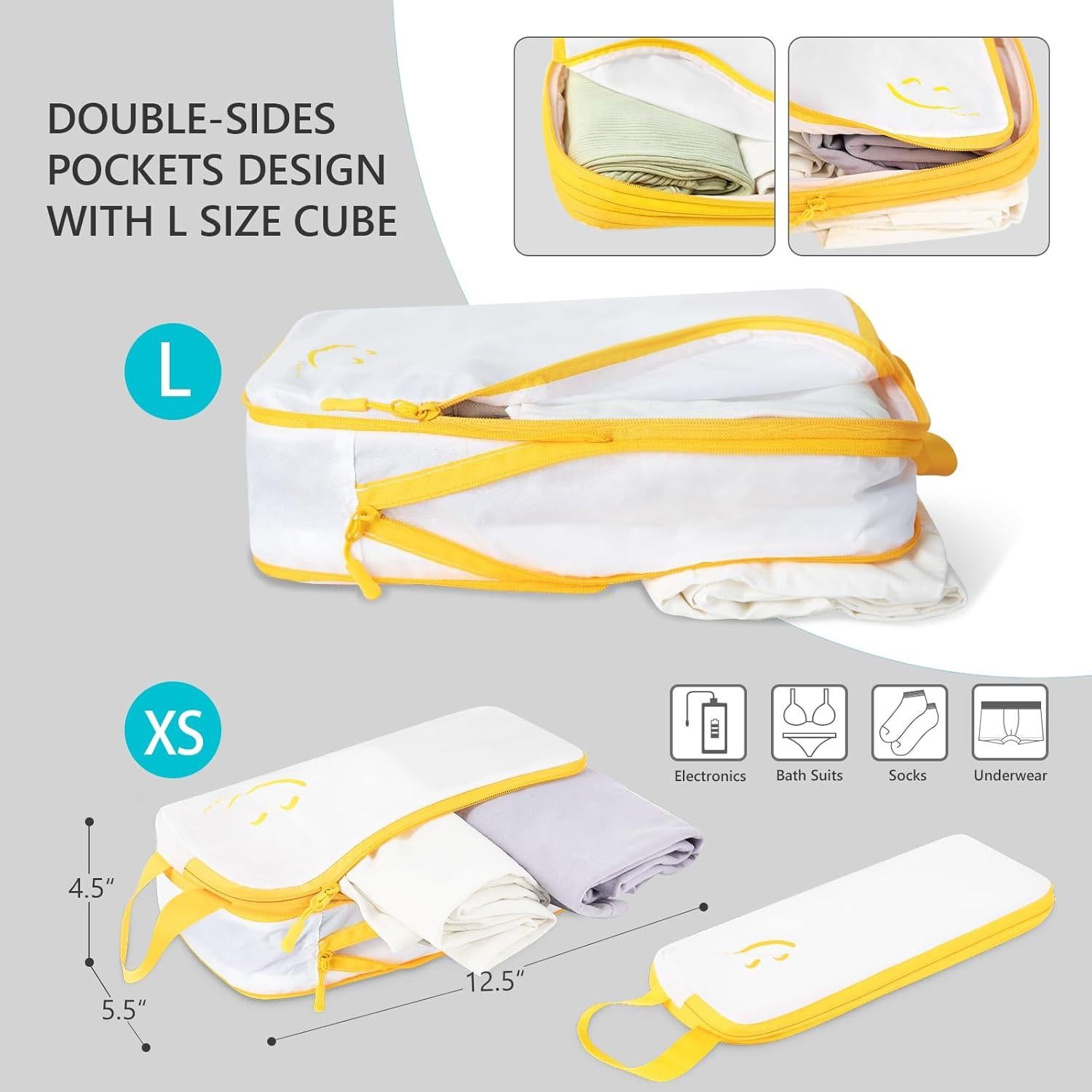 Travelkin 3 Set Cubos de Compresión para Maletas 4 Tamaños