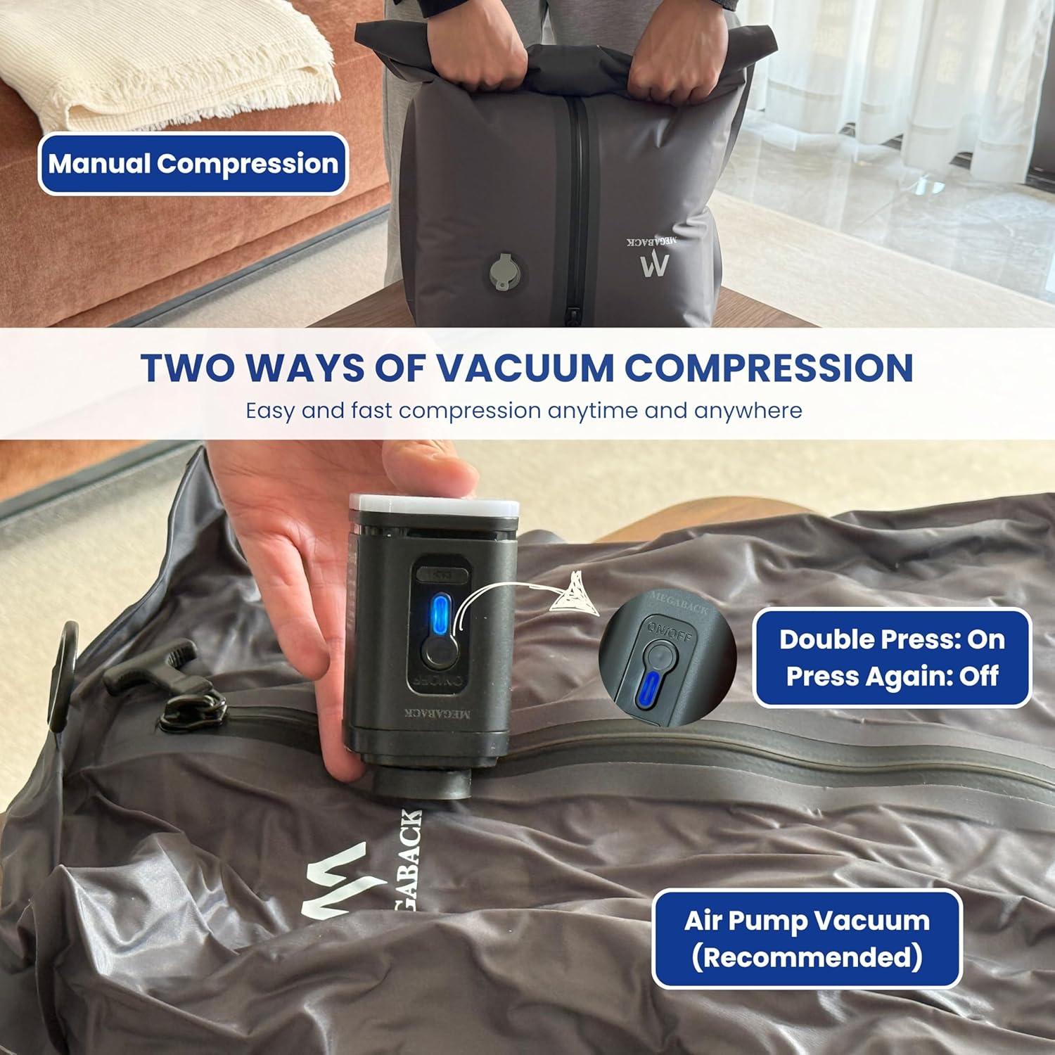 Bolsas de Vacío MEGABACK 2PC+Bomba Impermeables 30L