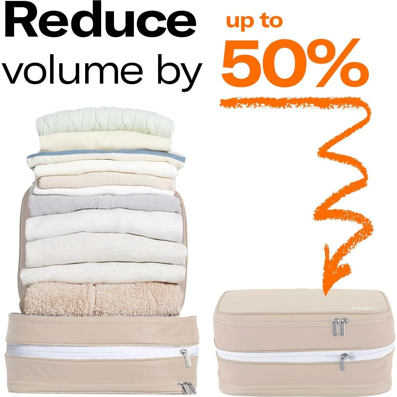 Cubo de Compresión Branden X-Large Beige Arena 40x30 cm