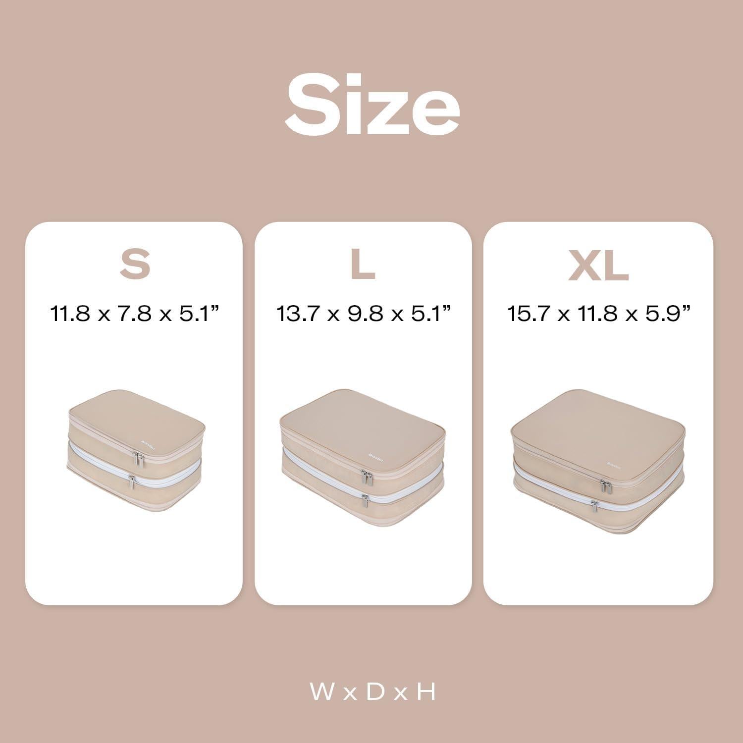 Cubo de Compresión Branden X-Large Beige Arena 40x30 cm