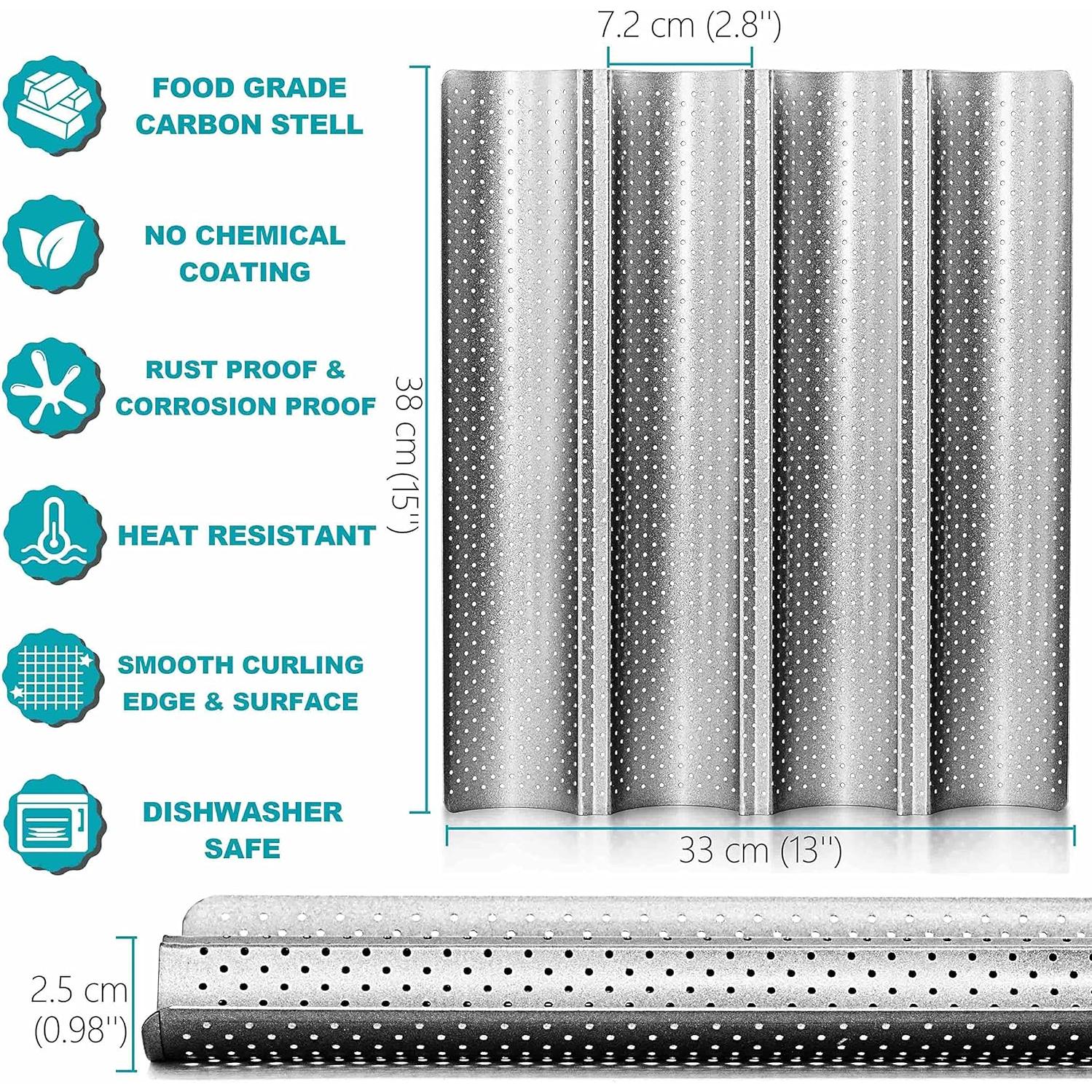 Sartén para Baguette Anaeat Antiadherente con Paño de Prueba