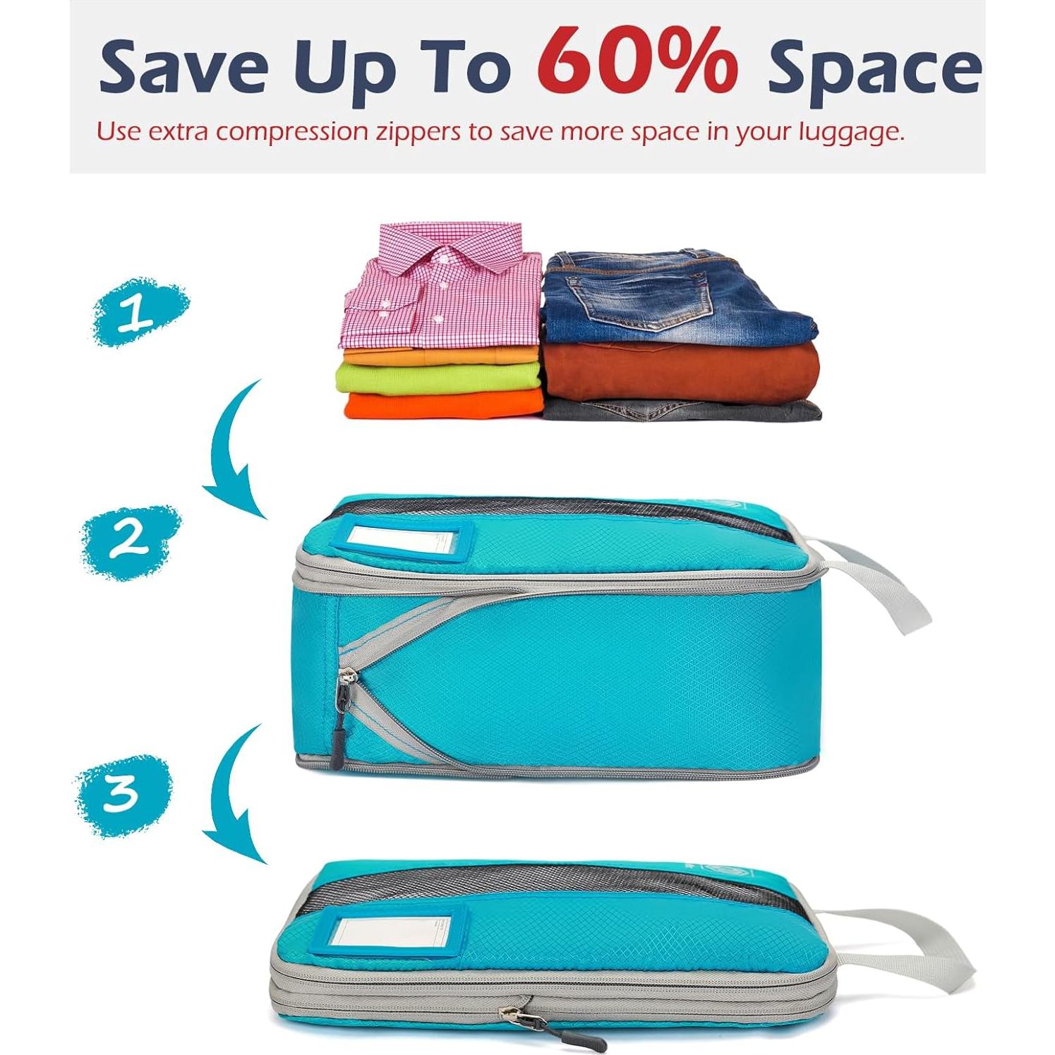 Set de Compresión 4 en 1 Dec-Mec Cubos de Empaque Azul