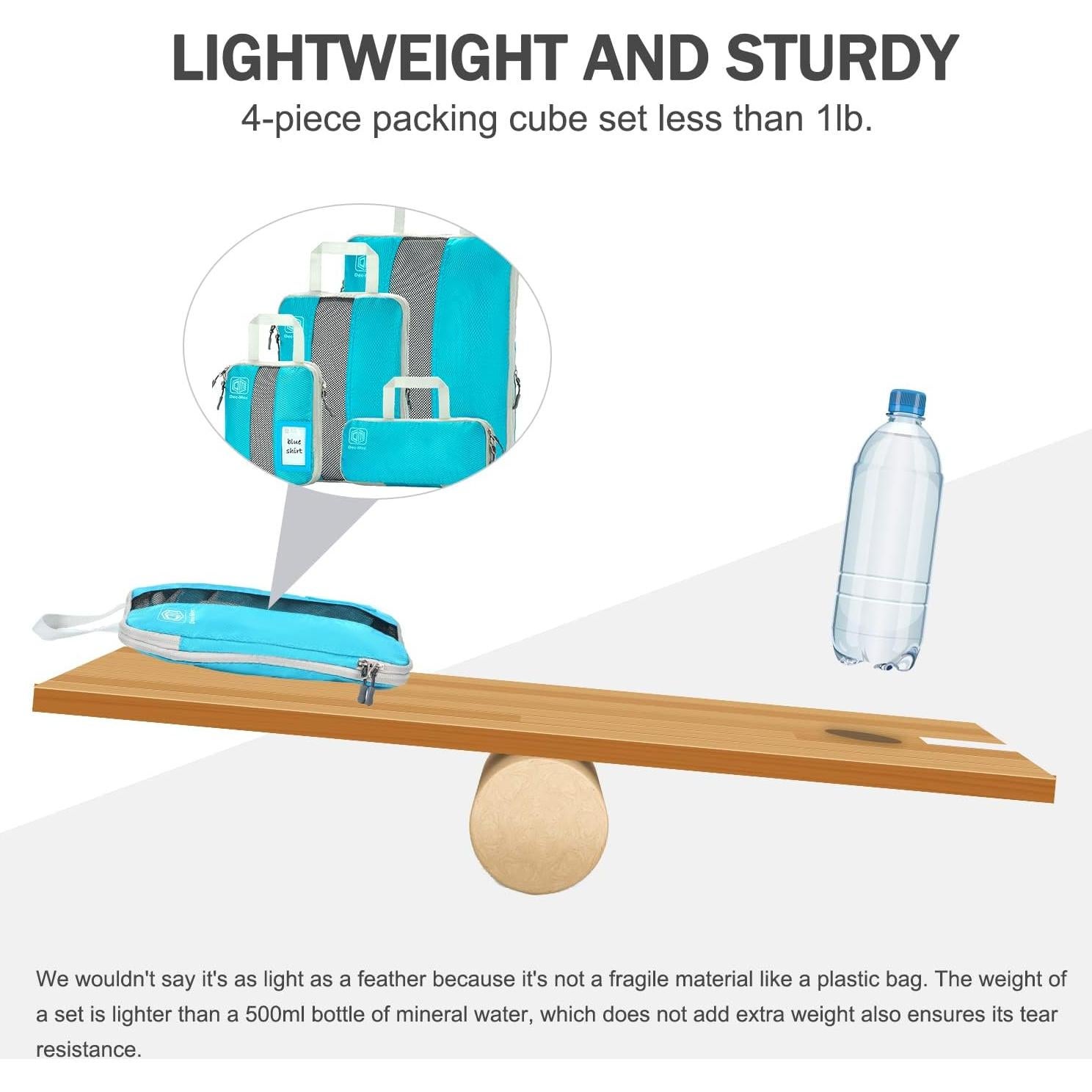 Set de Compresión 4 en 1 Dec-Mec Cubos de Empaque Azul